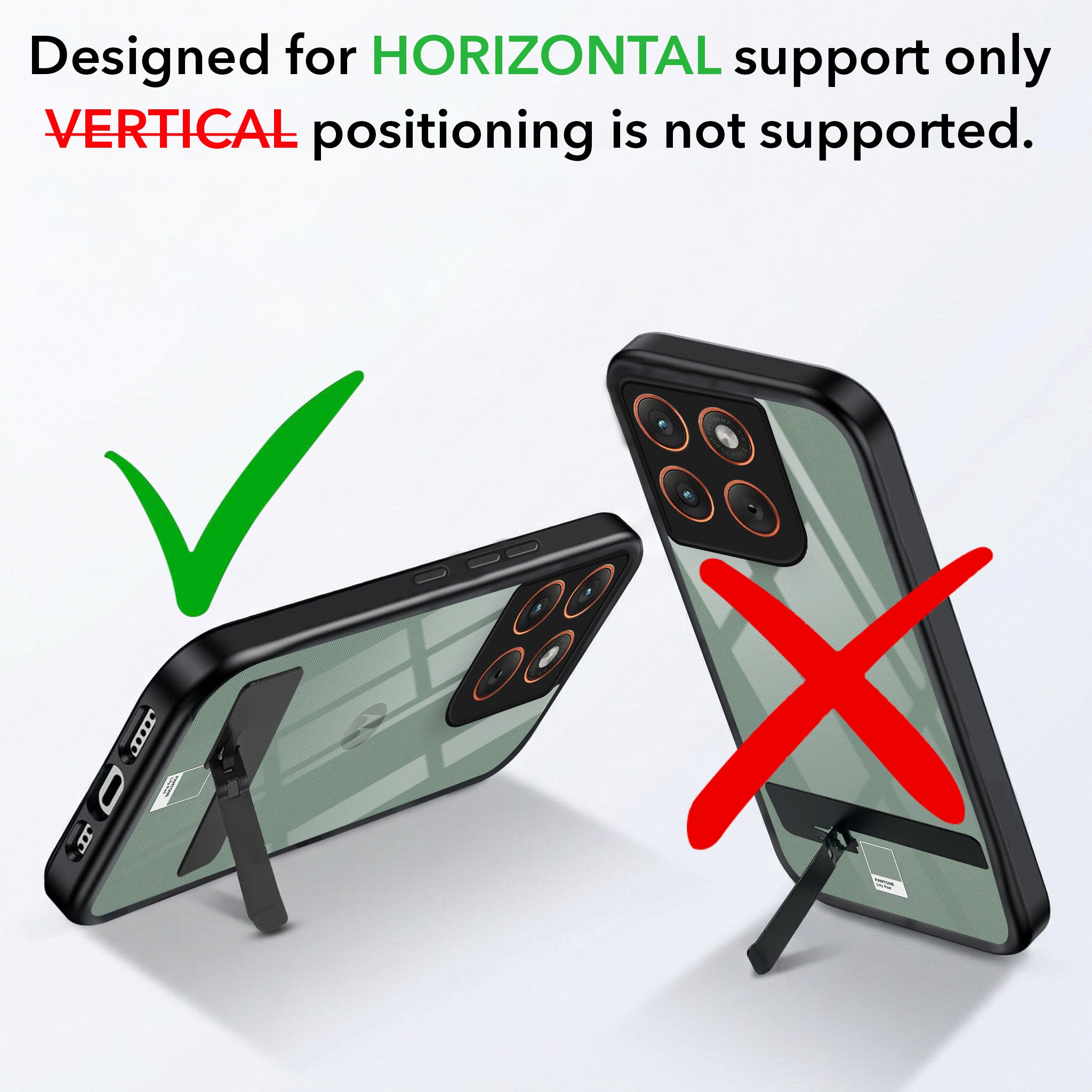 For Motorola Moto Edge 70 Back Cover Case (Built-in Stand | Lifetime Anti Yellow | Kickstand Shockproof | Camera Protection | MagSafe Compatible)