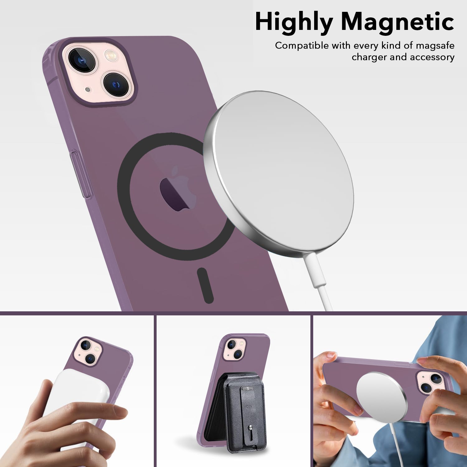 For Apple iPhone 13 Back Cover Case (Frosted Matte Feel | MagSafe Compatible Wireless Charging | Polycarbonate Material)