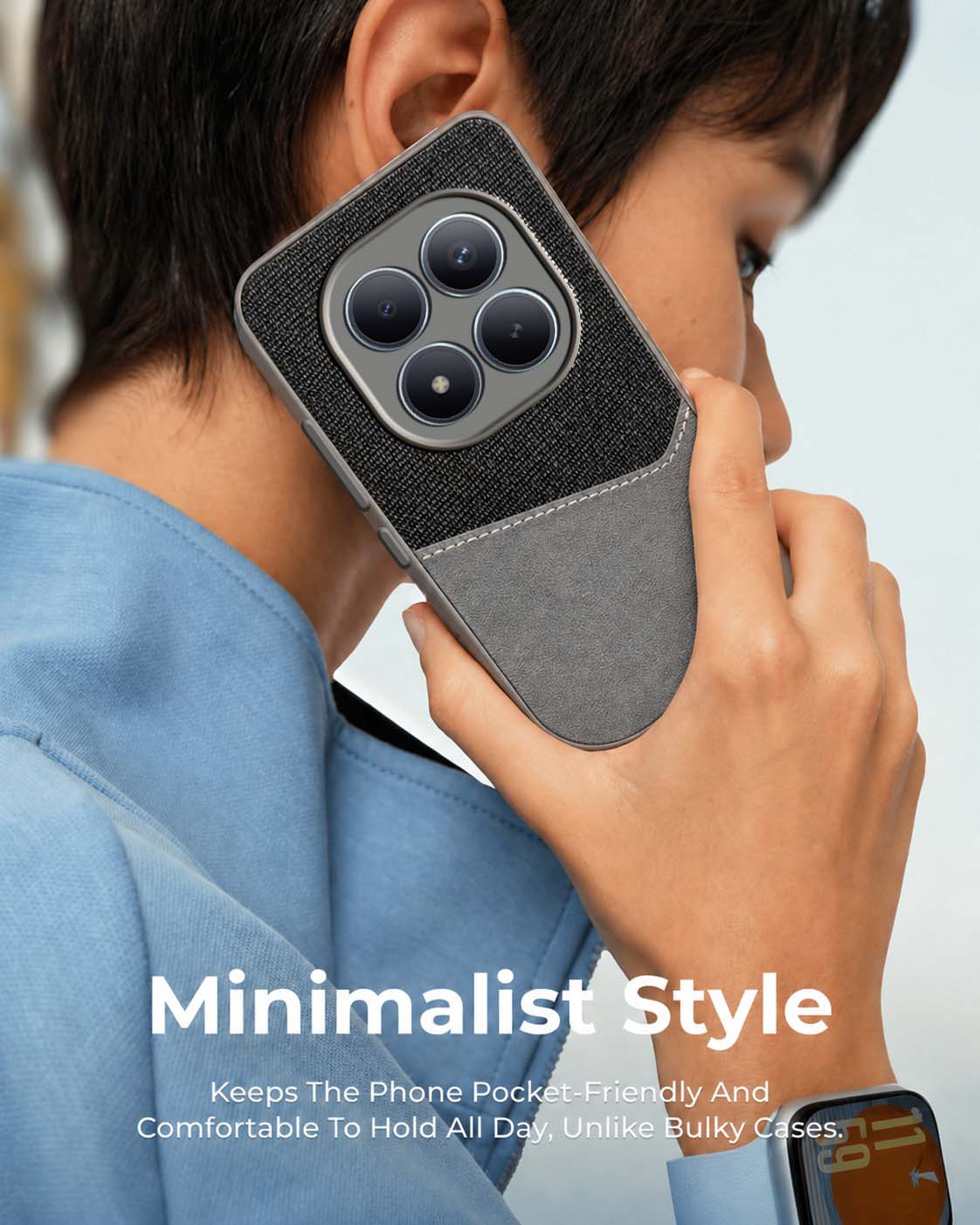 For Xiaomi Redmi Note 15 Pro Plus 5G Back Cover Case (Dual PU Leather Stitch | Professional Minimalist | Soft and Flexible)