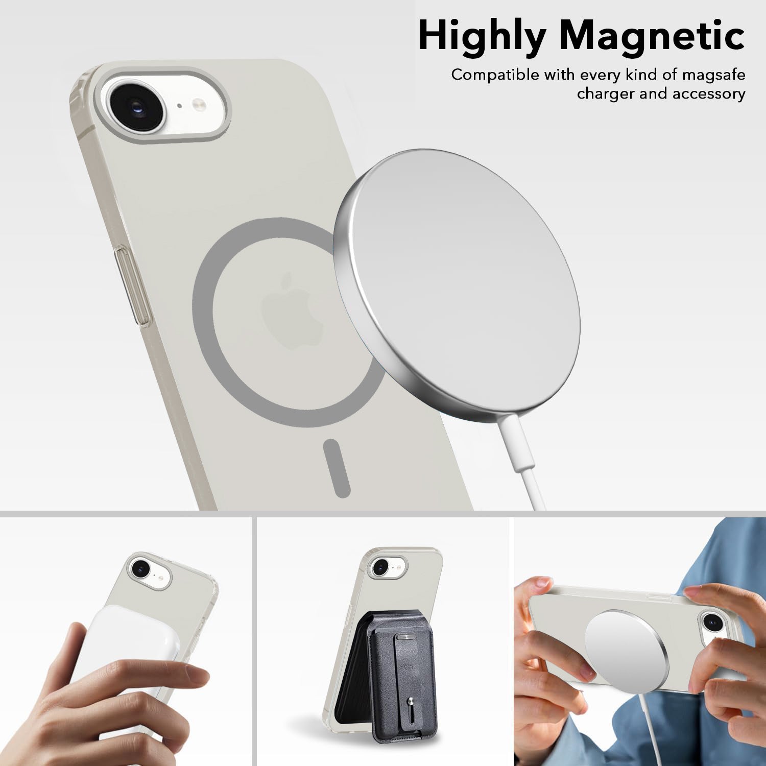 For iPhone 16e | iPhone 17e Back Cover Case (Frosted Matte Feel | MagSafe Compatible Wireless Charging | Polycarbonate Material)