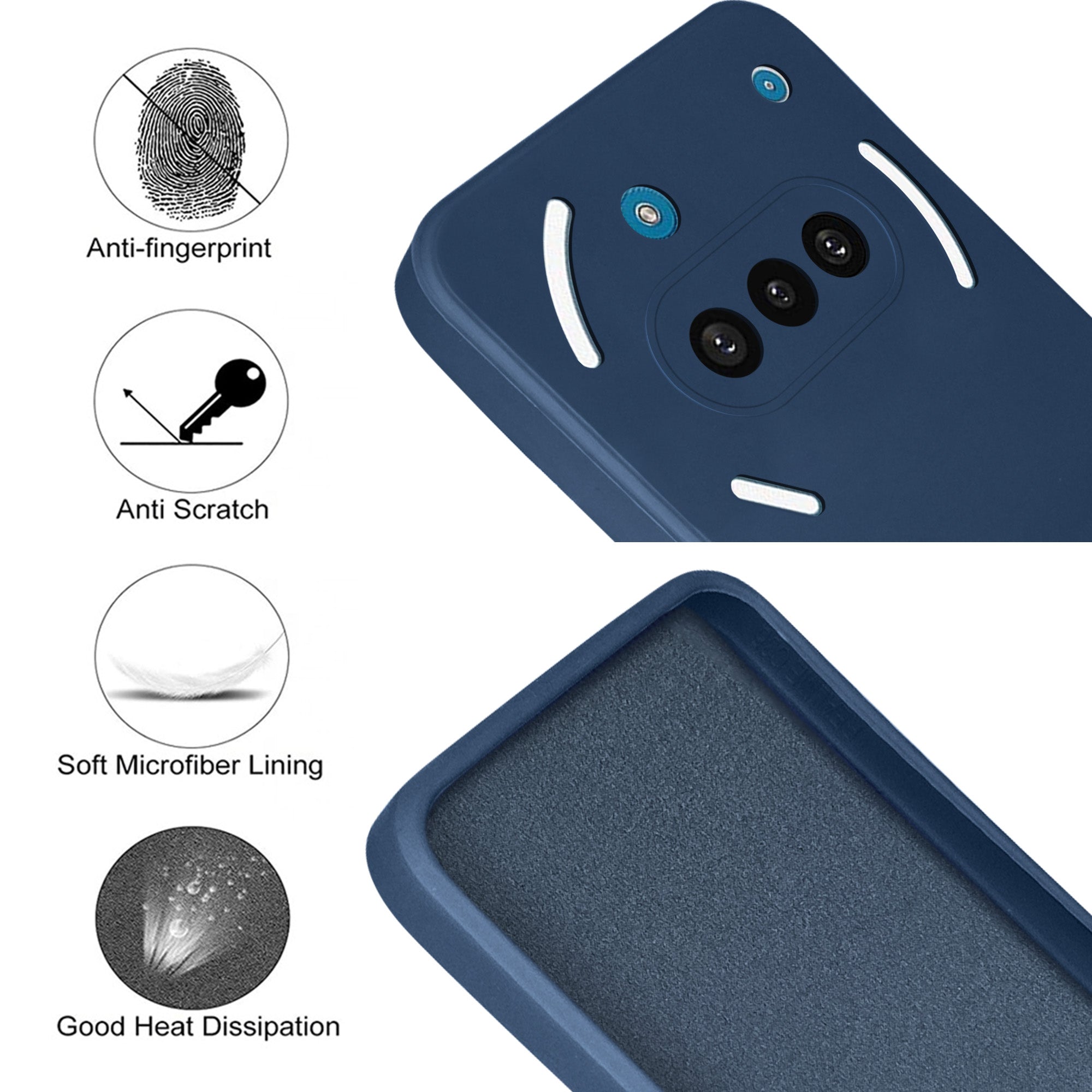 For Nothing Phone 3A Back Cover Case (Matte Finish Silicone with Inside Fiber cloth)