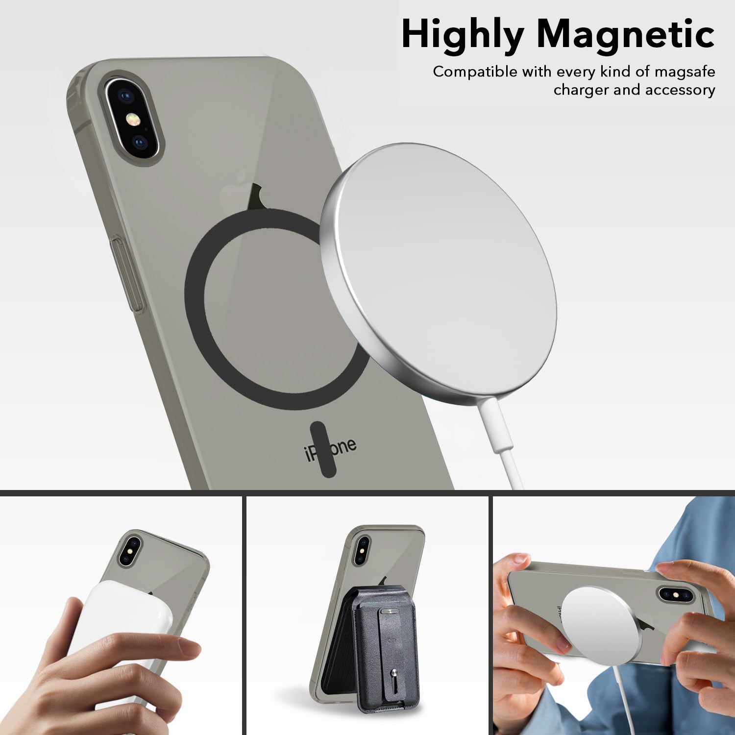 For Apple iPhone Xs Back Cover Case (Frosted Matte Feel | MagSafe Compatible Wireless Charging | Polycarbonate Material)