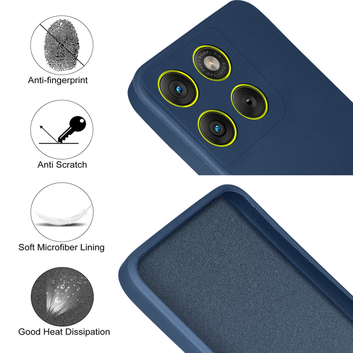 For Motorola Moto Edge 70 Back Cover Case (Matte Finish Silicone with Inside Fiber cloth)