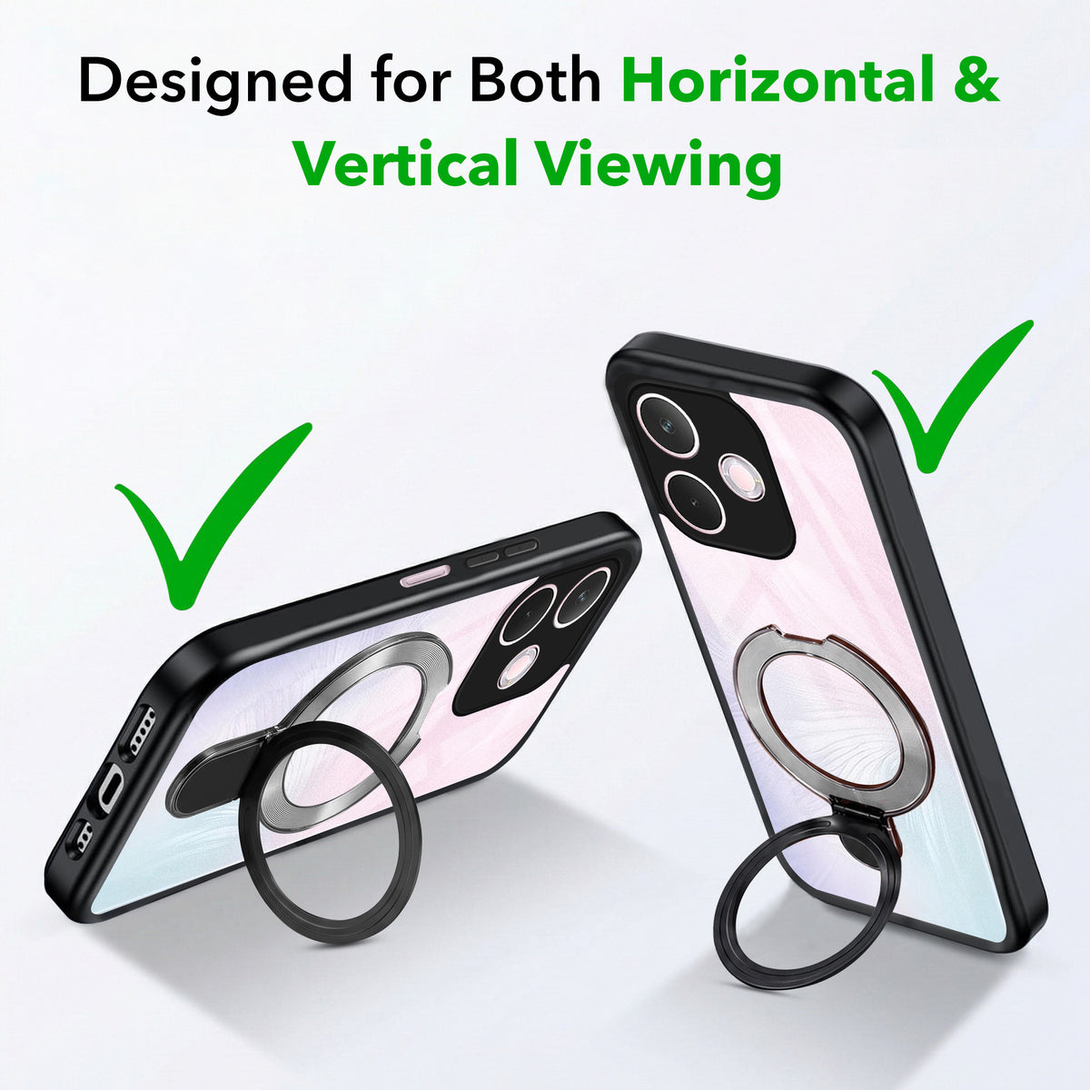 For Oppo A5 Pro Back Cover Case (Kick Stand Ring Holder | Life time Anti Yellow | Camera Protection)