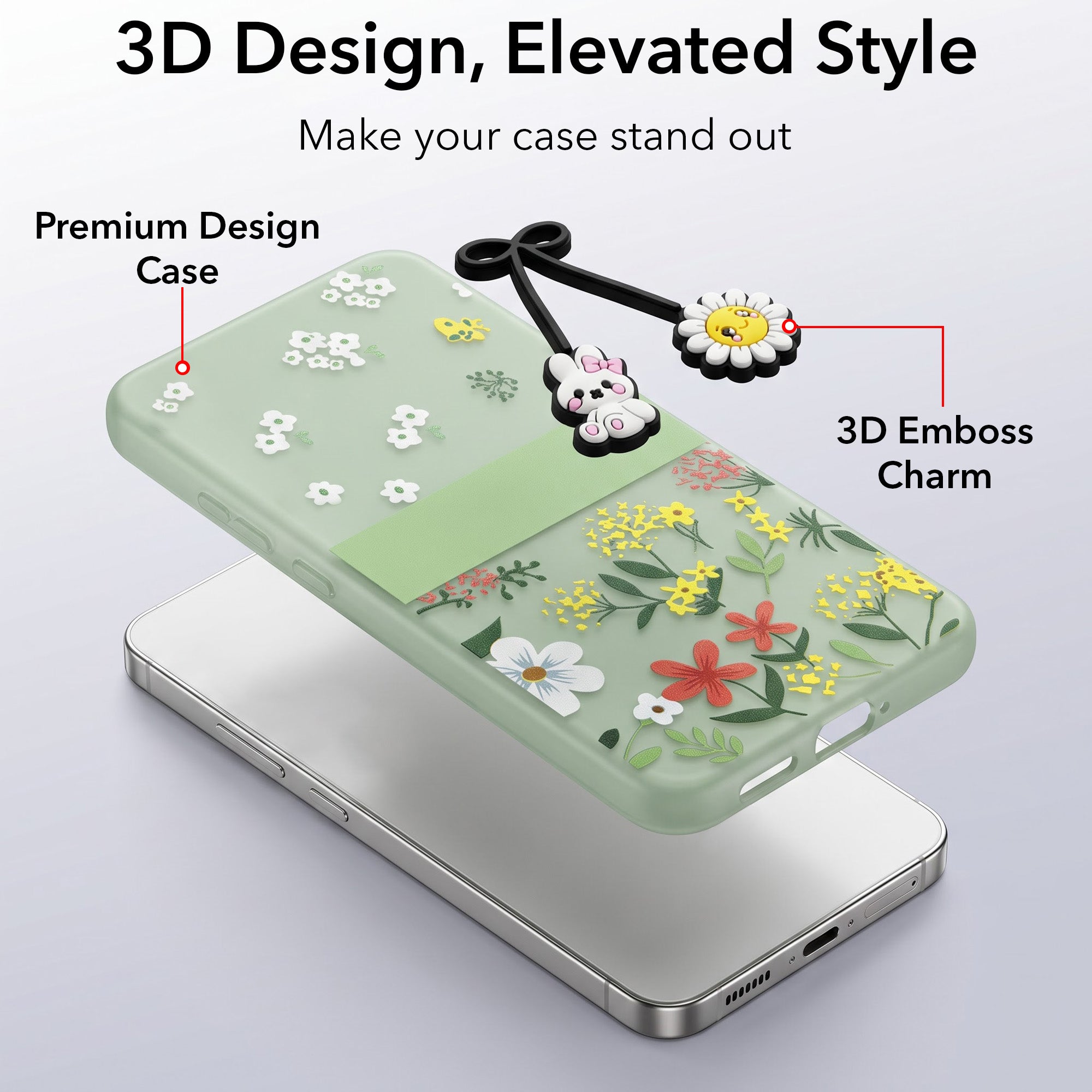 For Realme 14T Back Cover Case (3D Cute Cartoons | Hard Back Side Soft | Matte Premium Finish | HD Printing)