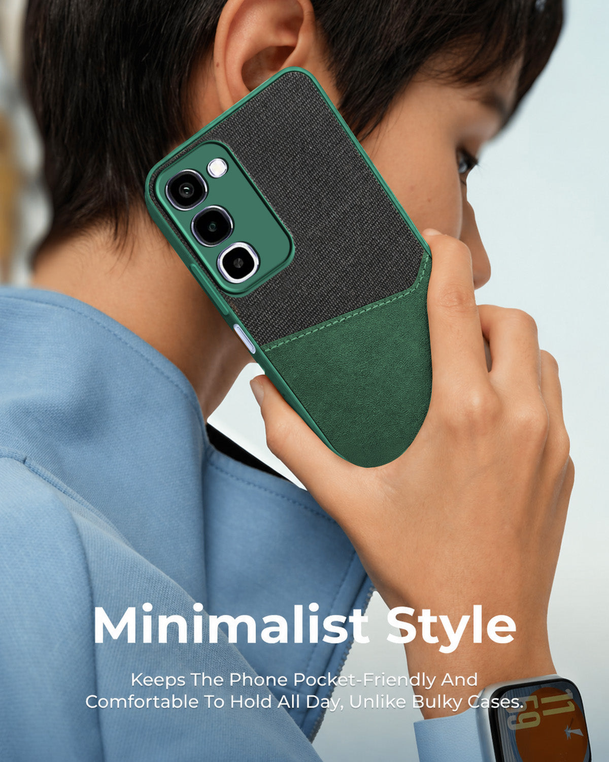 For Realme P4R 5G | Realme Narzo 100X 5G Back Cover Case (Dual PU Leather Stitch | Professional Minimalist | Soft and Flexible)