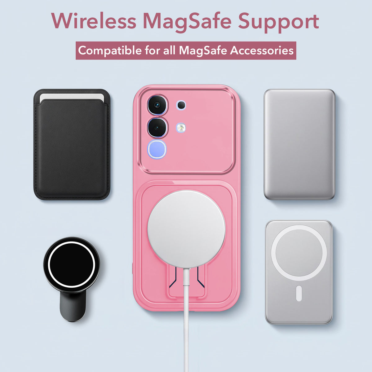 For Vivo iQOO Z10x Back Case Cover Metallic (Hybrid Armor Kickstand | MagSafe Compatible | Camera Protection Shockproof)
