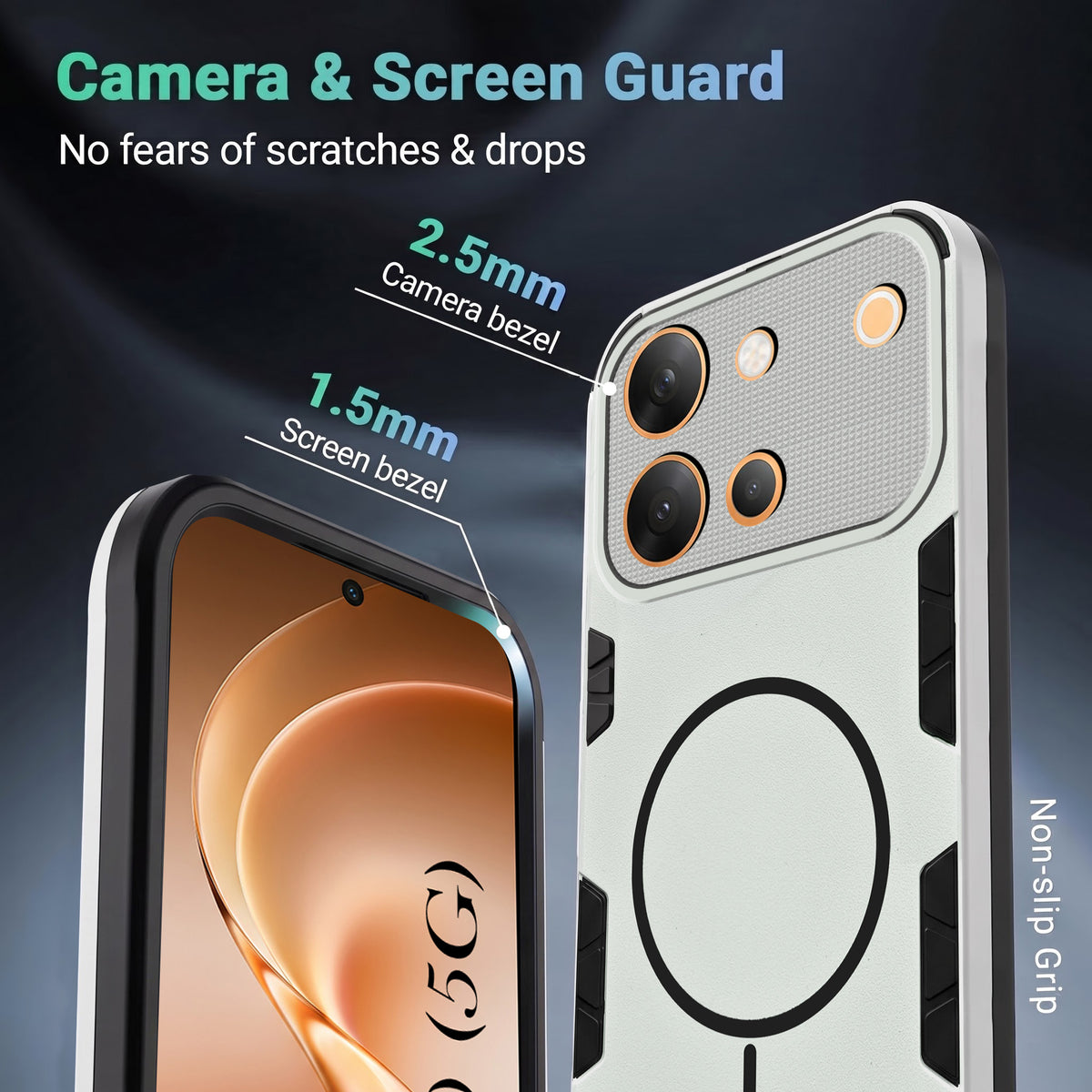 For Vivo V80 5G Back Cover Case (Slim Hybrid Armor | Shockproof Camera Protection | Rugged Dual Layer)