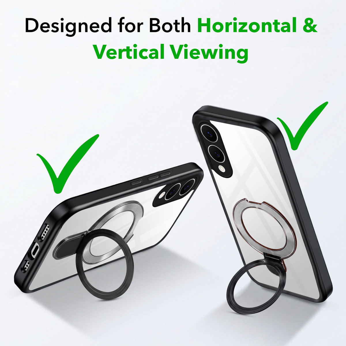 For Samsung Galaxy S25 Edge Back Cover Case (Kick Stand Ring Holder | Life time Anti Yellow | Camera Protection)