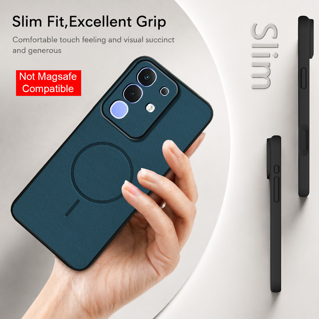 For Vivo iQOO Z10x Back Cover Case PU Leather (Texture Grip Design | Professional Minimalist | Camera Protection | Soft and Flexible)