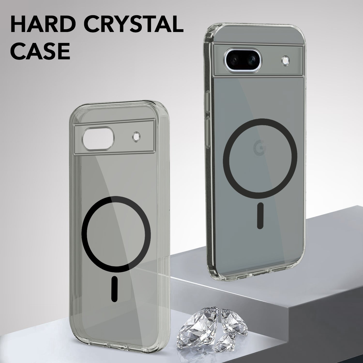 For Google Pixel 7a Back Cover Case Lifetime Anti-Yellow MagSafe Compatible Clear (Sleek Hard Crystal | Shockproof and Camera Protection)