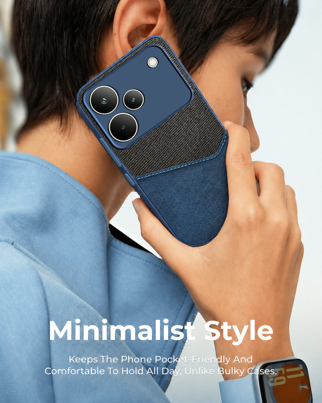 For Realme P4 Pro Back Cover Case (Dual PU Leather Stitch | Professional Minimalist | Soft and Flexible)