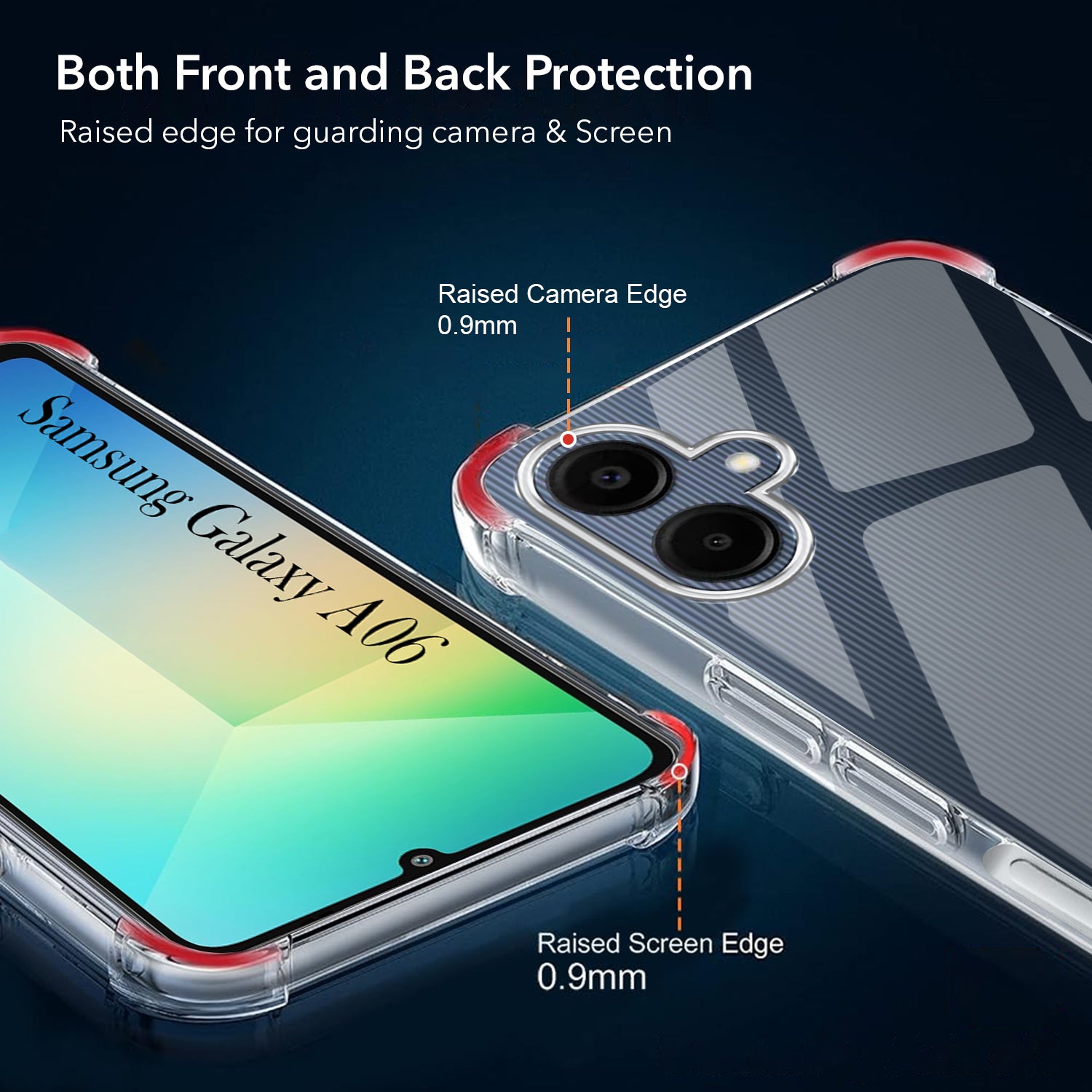 For Samsung Galaxy A06 Shockproof Crystal-Clear Back Cover ( Drop & Camera Protection | Hard Polycarbonate)