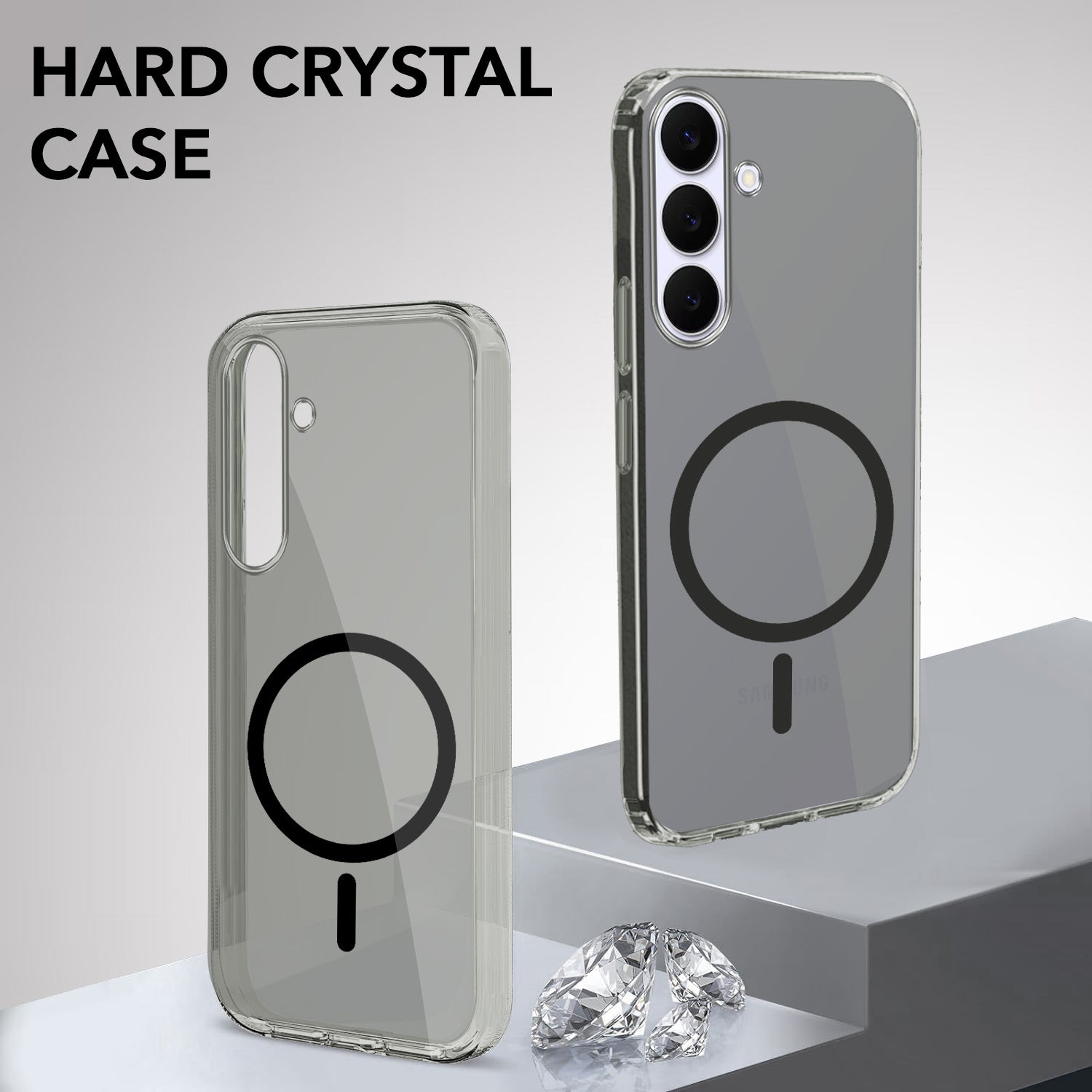 For Samsung Galaxy S25 FE Back Cover Case Lifetime Anti-Yellow MagSafe Compatible Clear (Sleek Hard Crystal | Shockproof and Camera Protection)