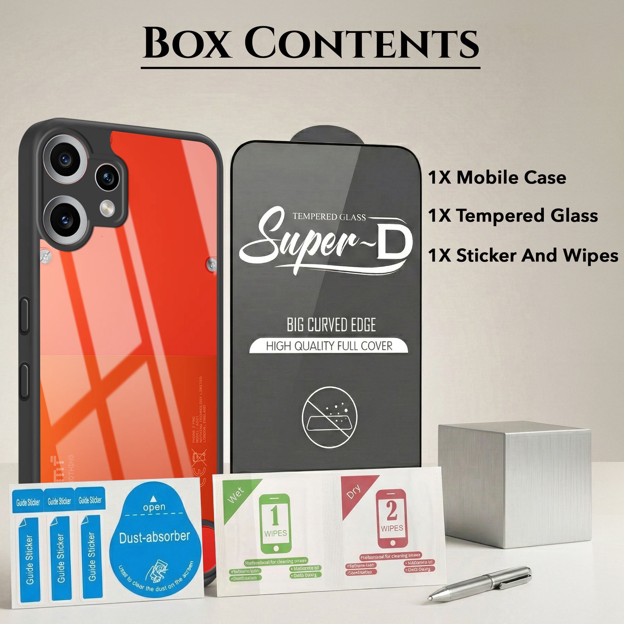 For Nothing CMF Phone 2 Pro Combo with Back Cover and 9H Tempered Glass (Lifetime Anti-Yellow | Crystal Clear Shockproof | Oleophobic Coating Screen Glass)
