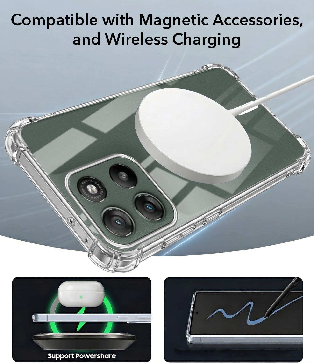 For Motorola Moto G67 Power | G57 Power Back Cover Shockproof Crystal-Clear (Magsafe Wireless Support | Drop & Camera Protection | Hard Polycarbonate)