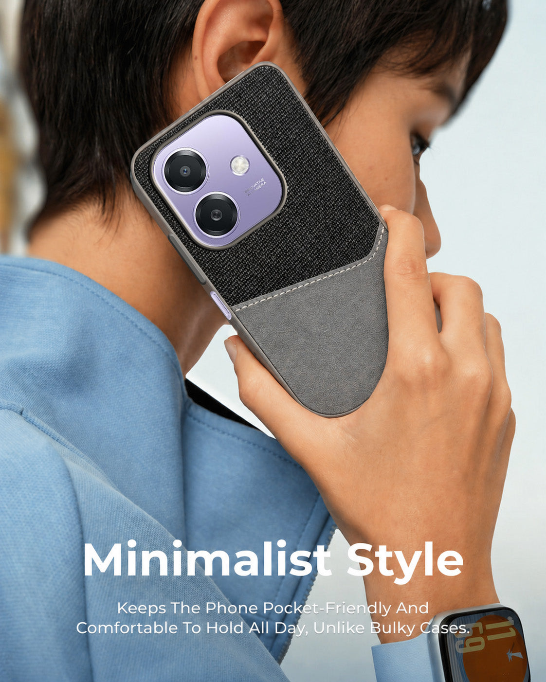 For Oppo A3X (4G/5G) | Oppo A3 5G Back Cover Case (Dual PU Leather Stitch | Professional Minimalist | Soft and Flexible)