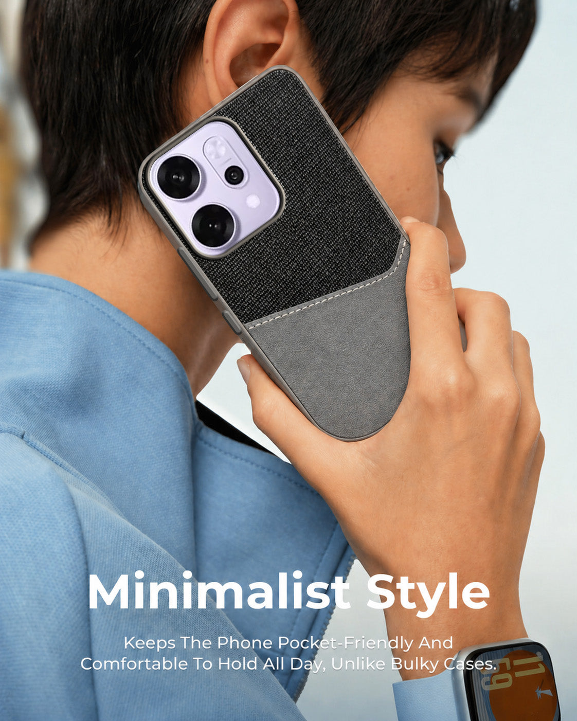 For Oppo Reno14 Pro 5G | Oppo Reno 14 Pro 5G Back Cover Case (Dual PU Leather Stitch | Professional Minimalist | Soft and Flexible)