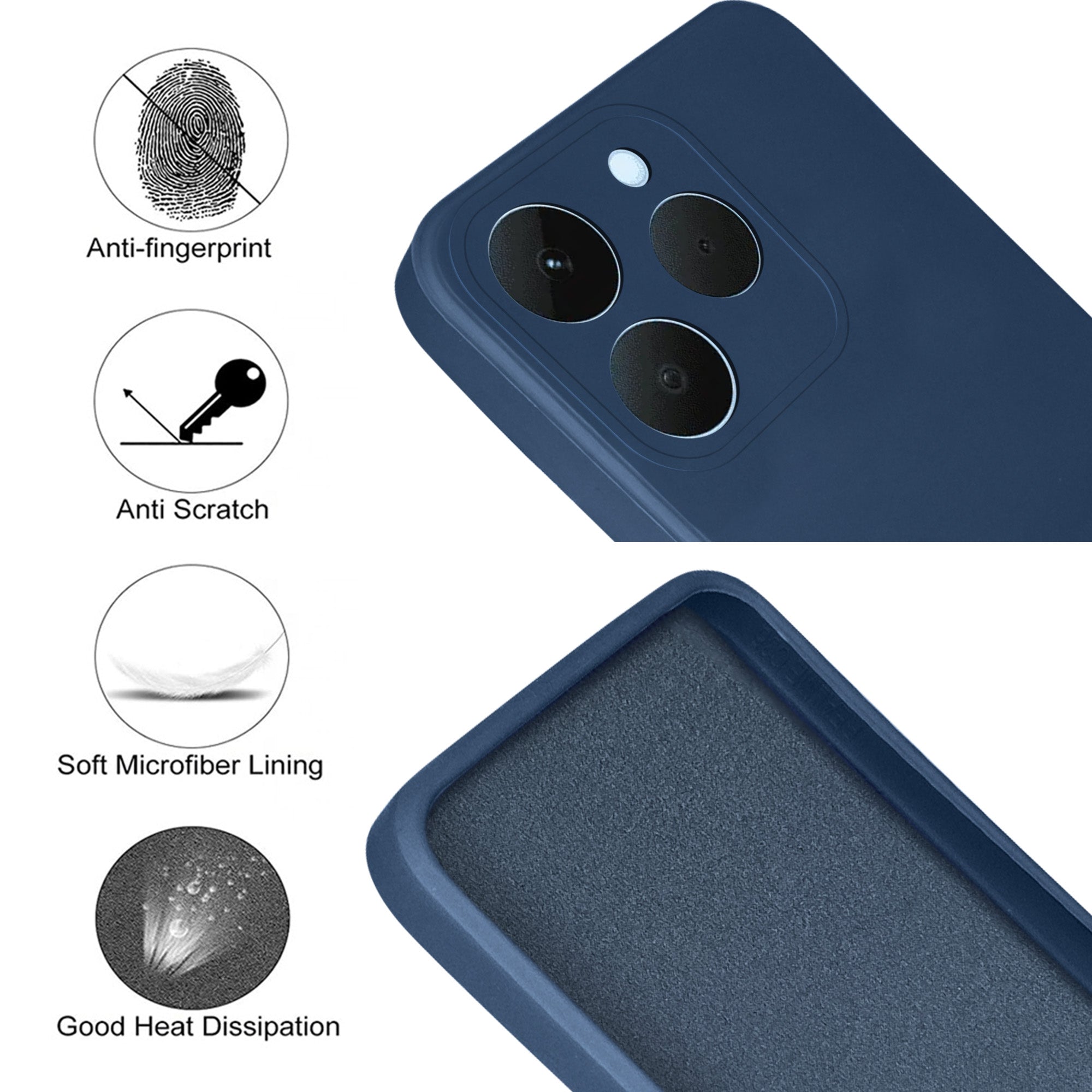 For Realme 15T | Realme Narzo 90 Back Cover Case (Matte Finish Silicone with Inside Fiber Cloth)