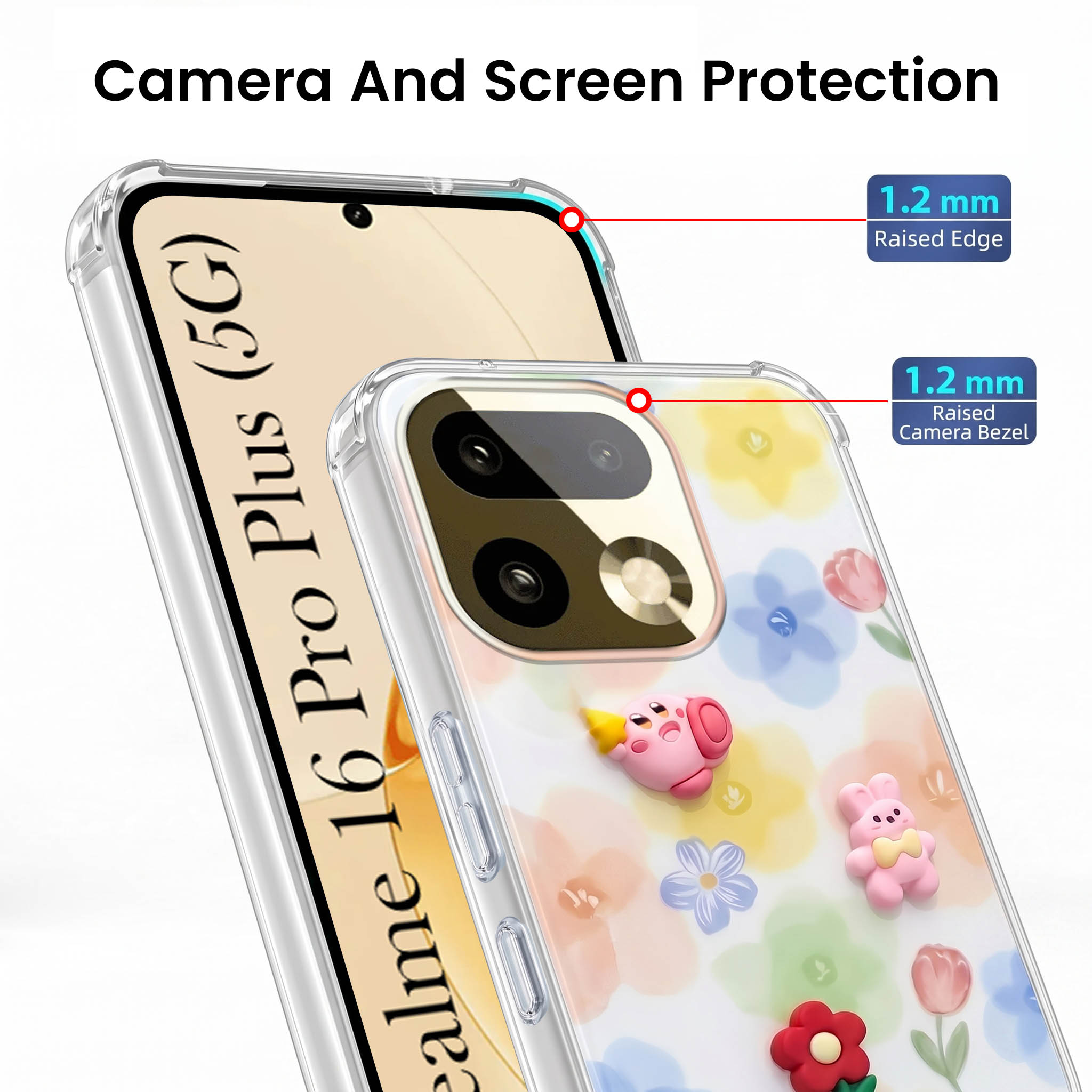 For Realme 16 Pro Plus 5G Back Cover Case (3D Cute Cartoons | Hard Back Side Soft | Matte Premium Finish | HD Printing)