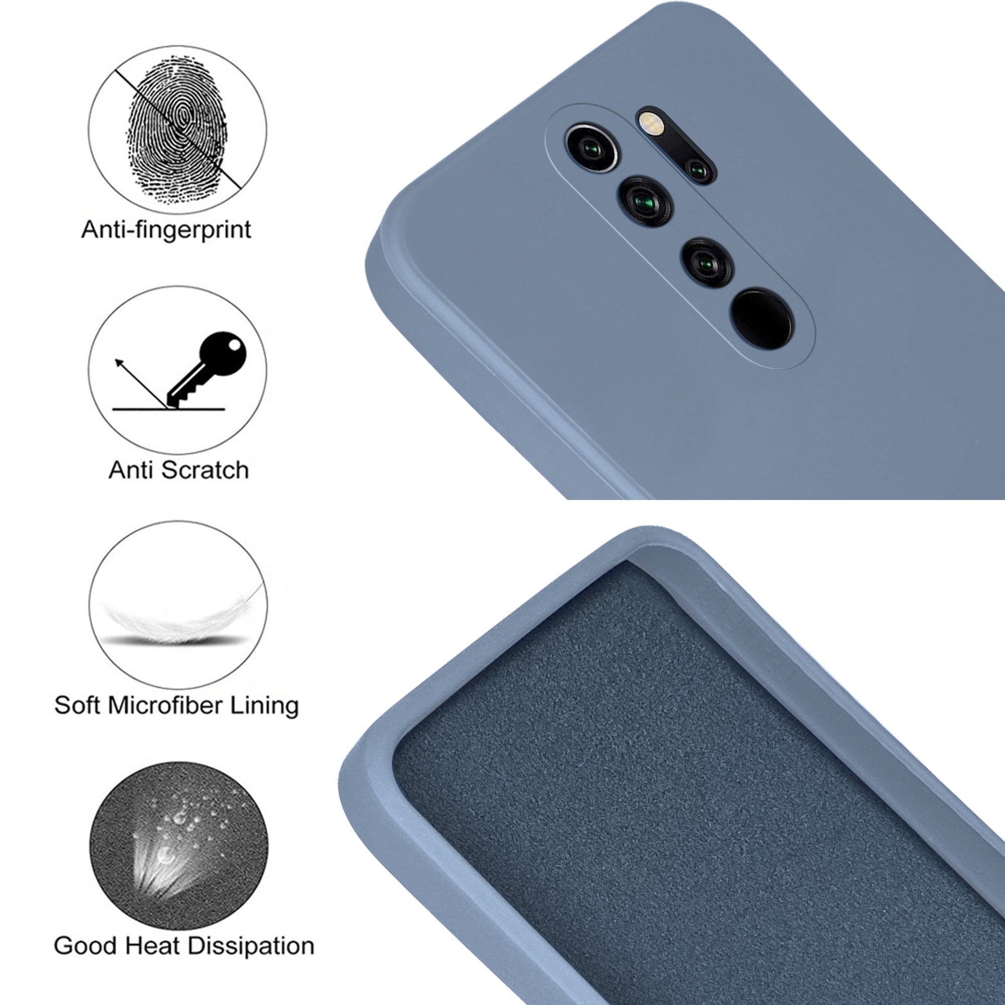 For Xiaomi Mi Redmi Note 8 Pro Back Cover Case ( Matte Finish Silicone with Inside Fiber cloth)