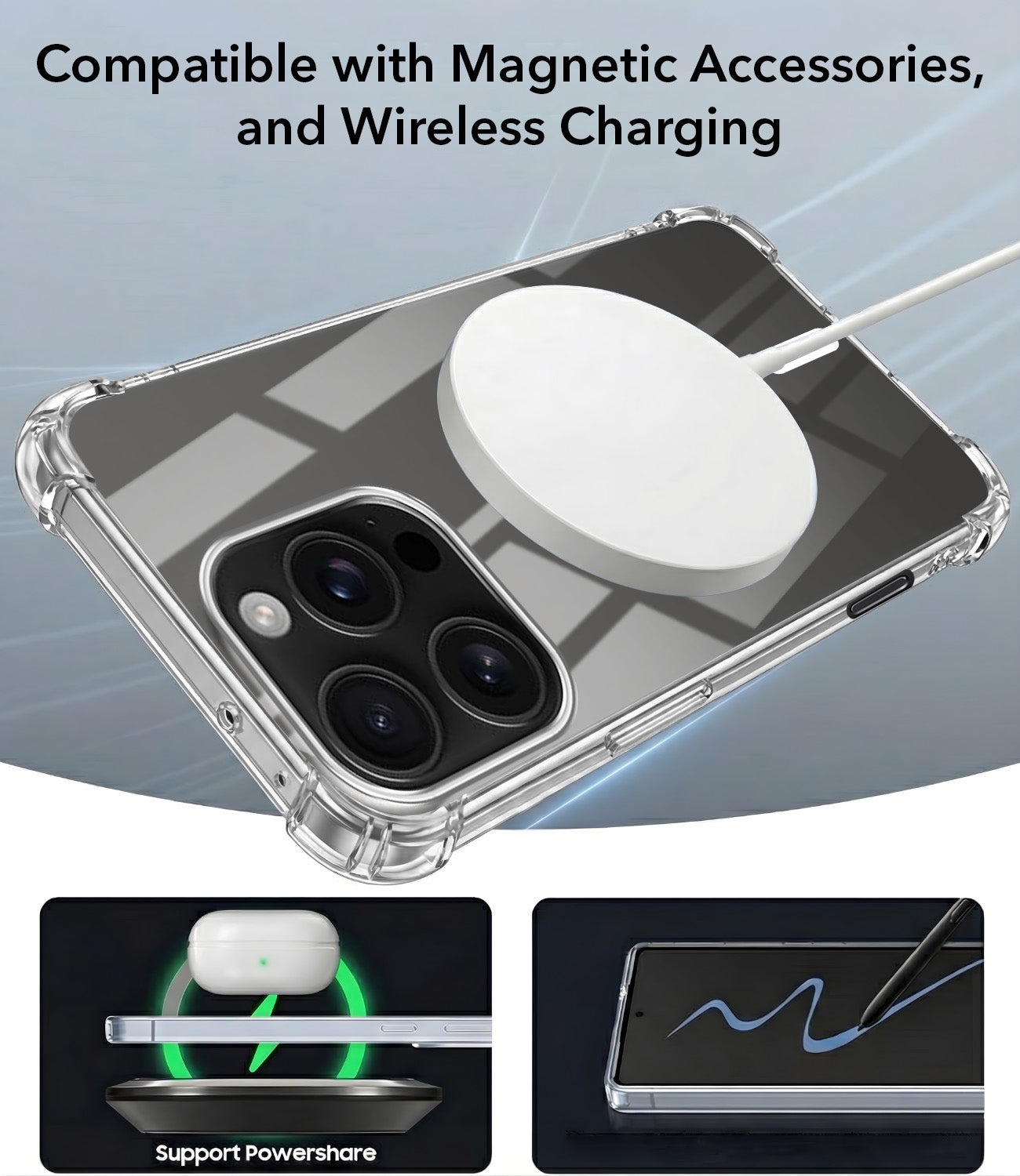 For Apple iPhone 16 Pro Back Cover Shockproof Crystal-Clear (Magsafe Wireless Support | Drop & Camera Protection | Hard Polycarbonate)