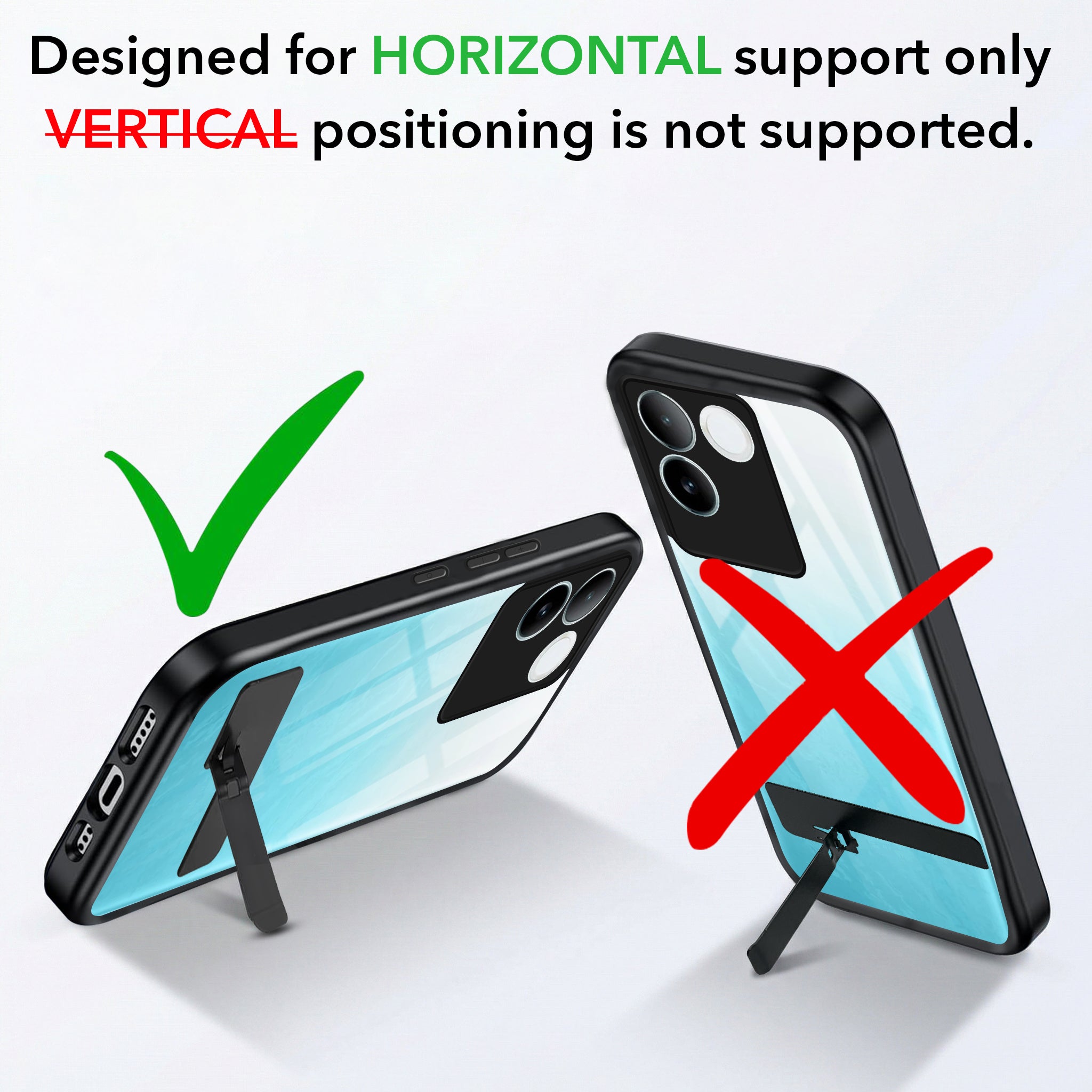 For Vivo iQOO Z7 Pro Back Cover Case (Built-in Stand | Lifetime Anti Yellow | Kickstand Shockproof | Camera Protection | MagSafe Compatible)