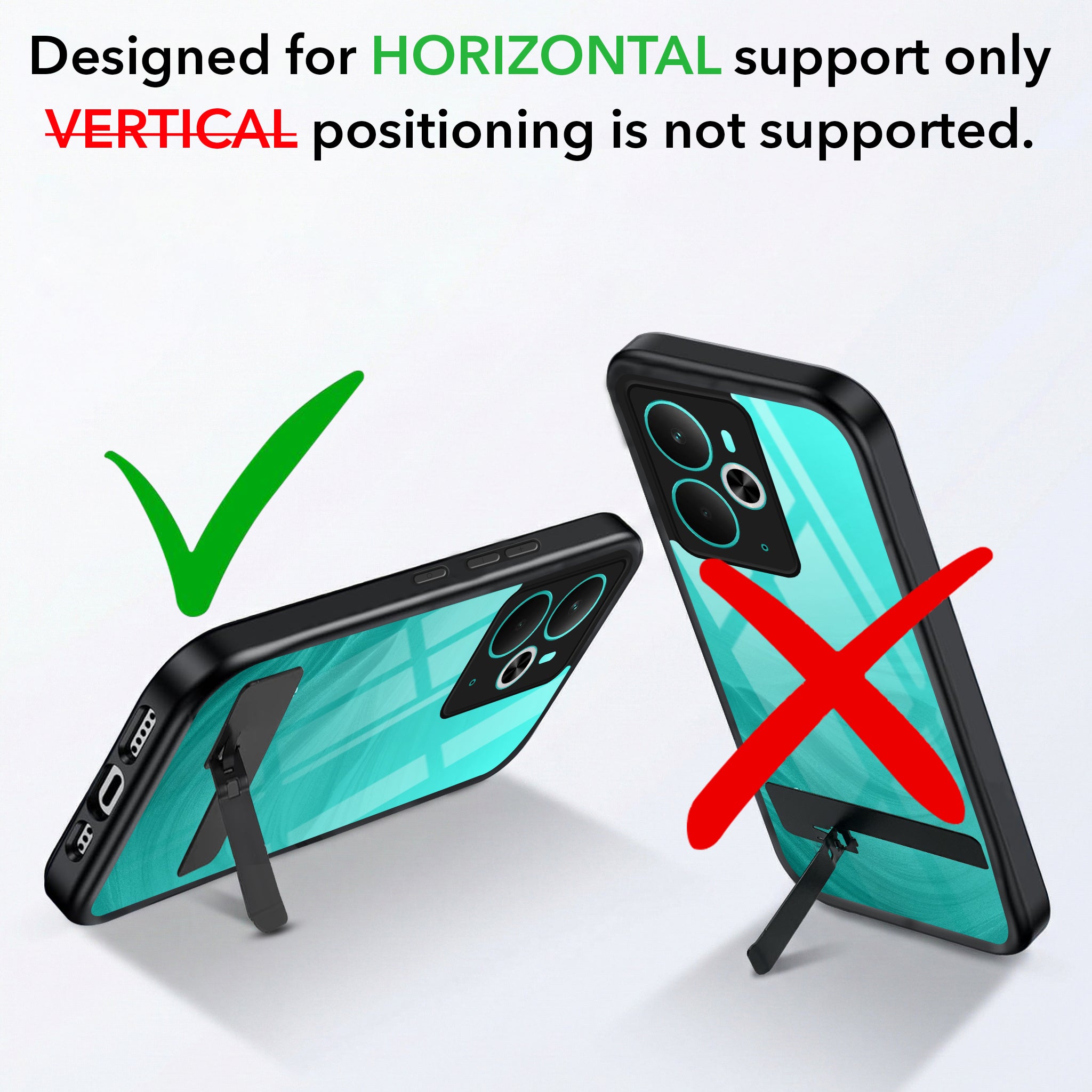 For Realme 14T Back Cover Case (Built-in Stand | Lifetime Anti Yellow | Kickstand Shockproof | Camera Protection | MagSafe Compatible)