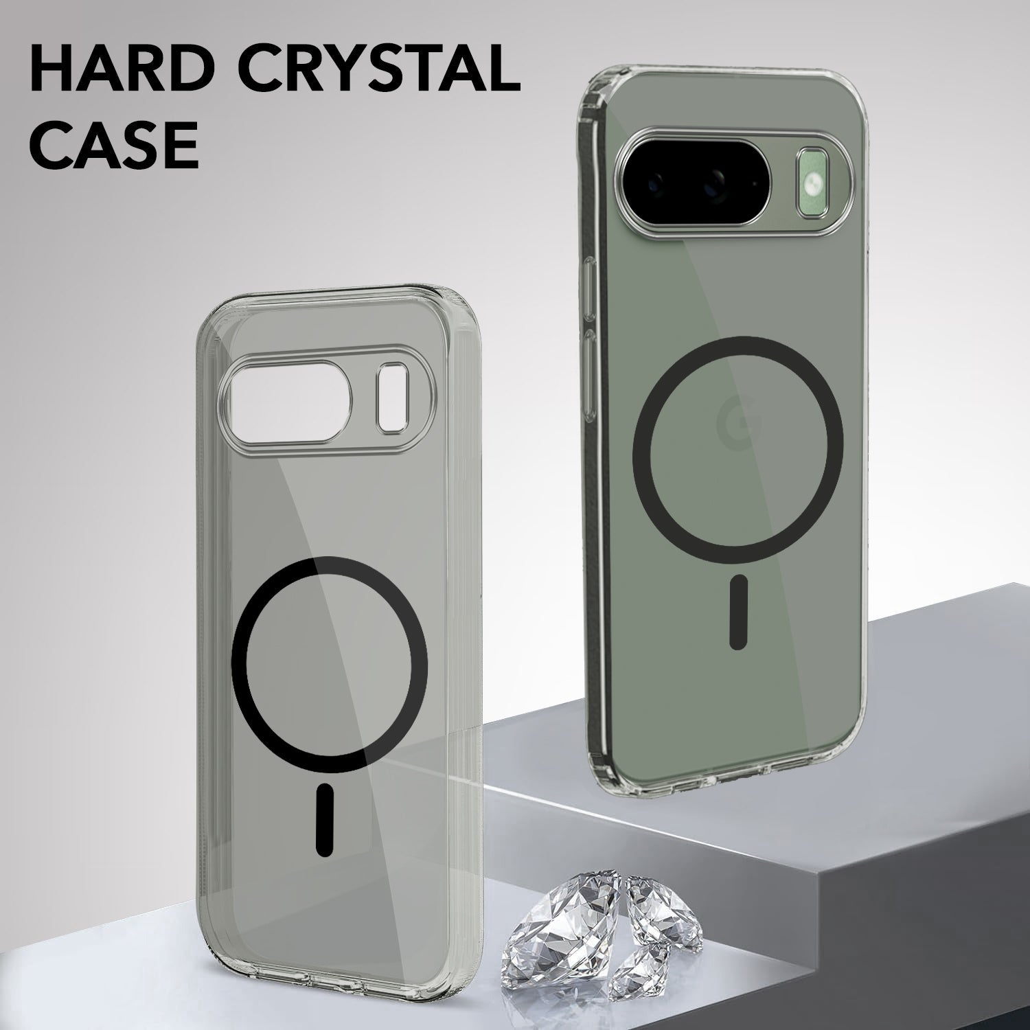 For Google Pixel 9 Back Cover Case Lifetime Anti-Yellow MagSafe Compatible Clear (Sleek Hard Crystal | Shockproof and Camera Protection)