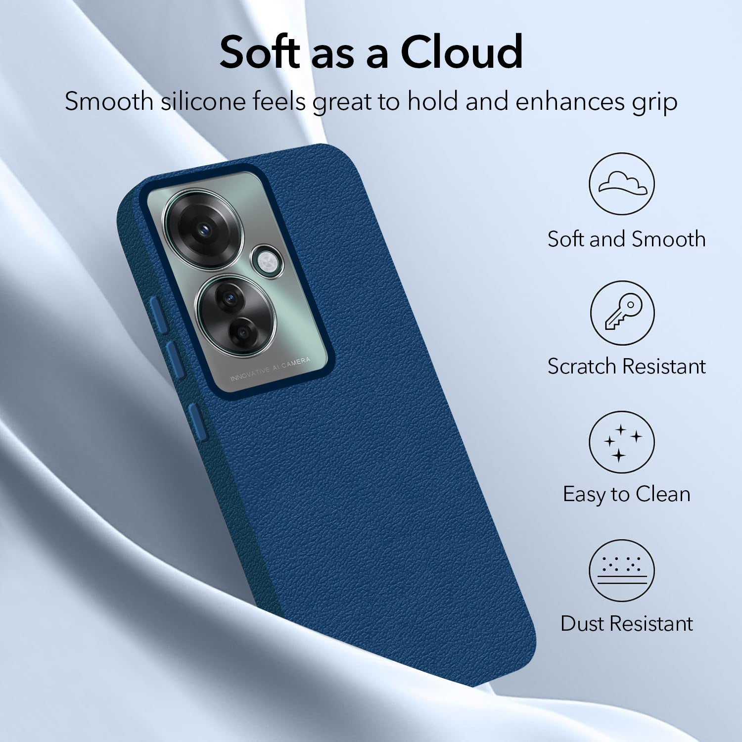For Oppo Reno11 F 5G | Oppo Reno 11F 5G Back Cover Case (Glass Like Camera Protection | Leather Feel | Minimalist Professional Grip)