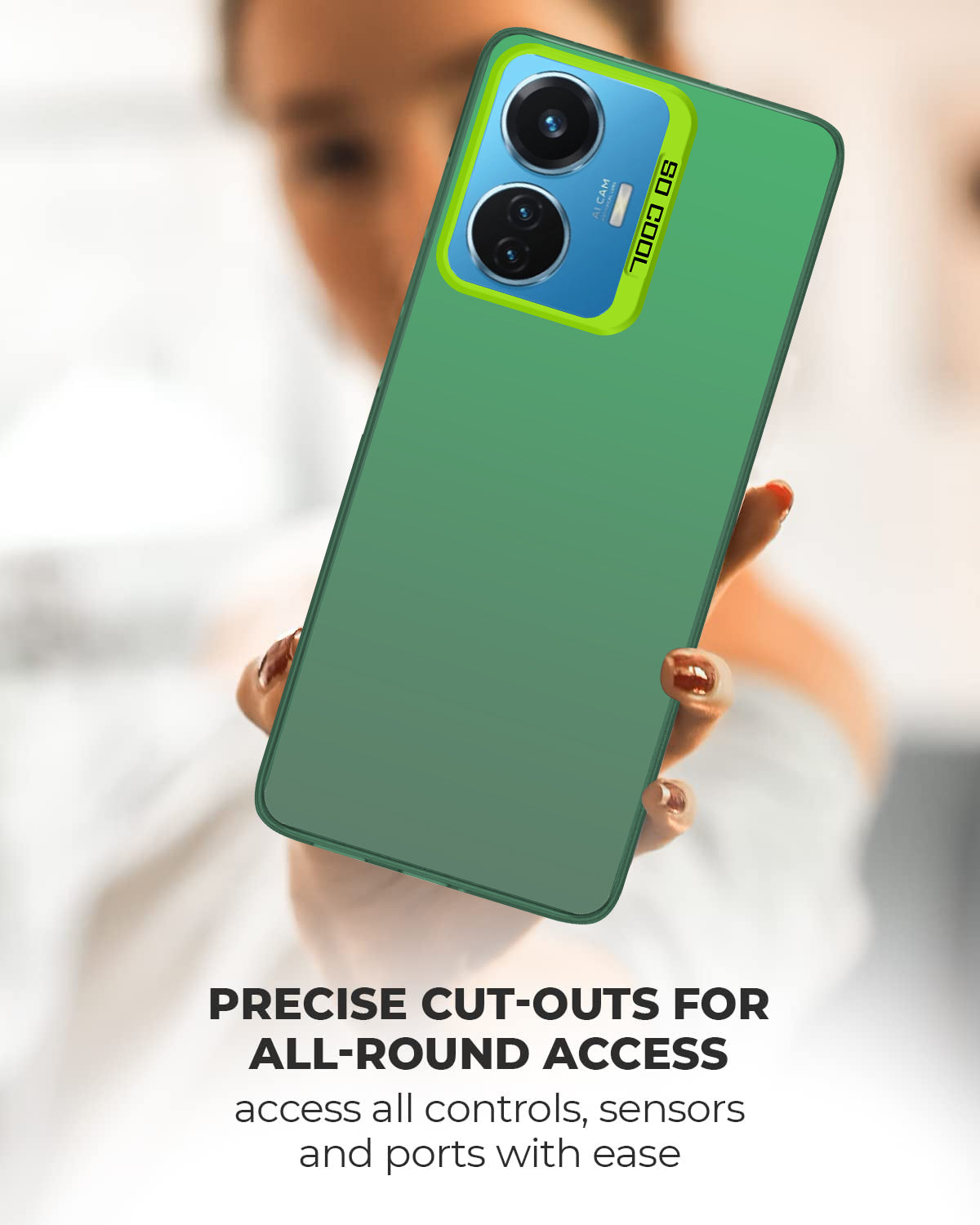 For Vivo IQOO Z6 44W Hard Back Cover Case (Velvet Touch | Professional Glossy Finish | Camera Protection Bump)