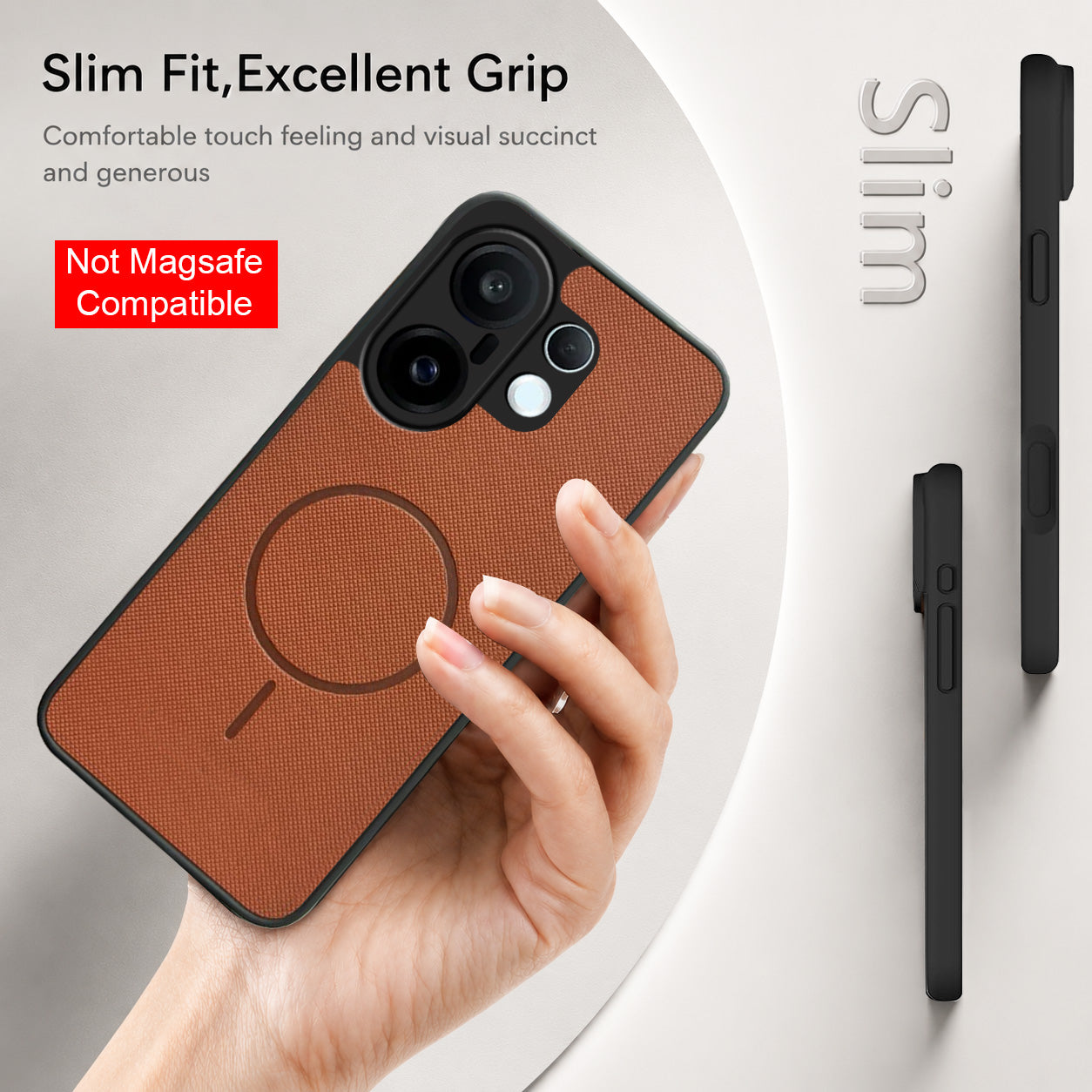For Vivo X200 FE Back Cover Case PU Leather (Texture Grip Design | Professional Minimalist | Camera Protection | Soft and Flexible)