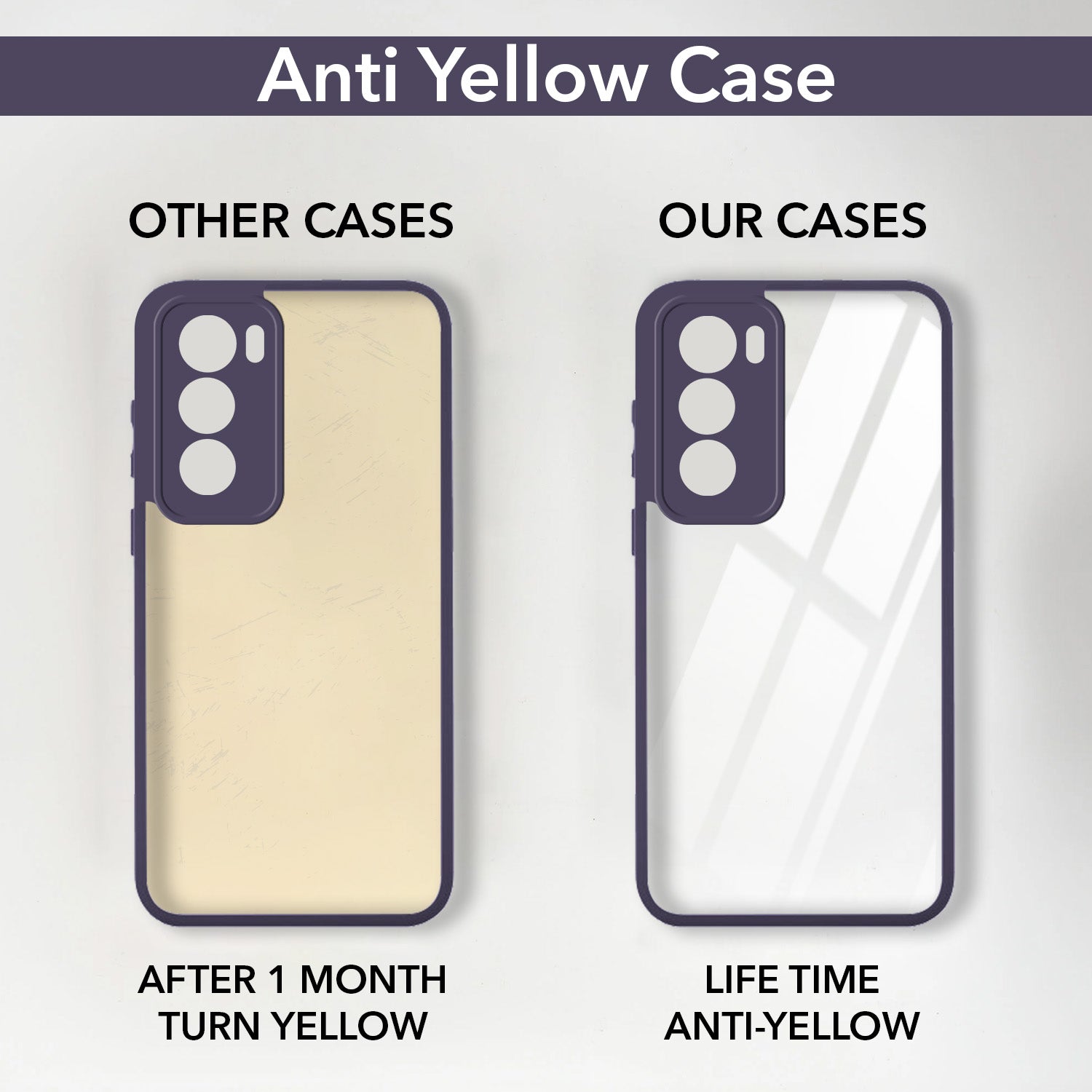 For Oppo Reno12 5G | Oppo Reno 12 5G Back Cover Case (Lifetime Anti Yellow | Anti Scratch | Crystal Clear Shockproof)