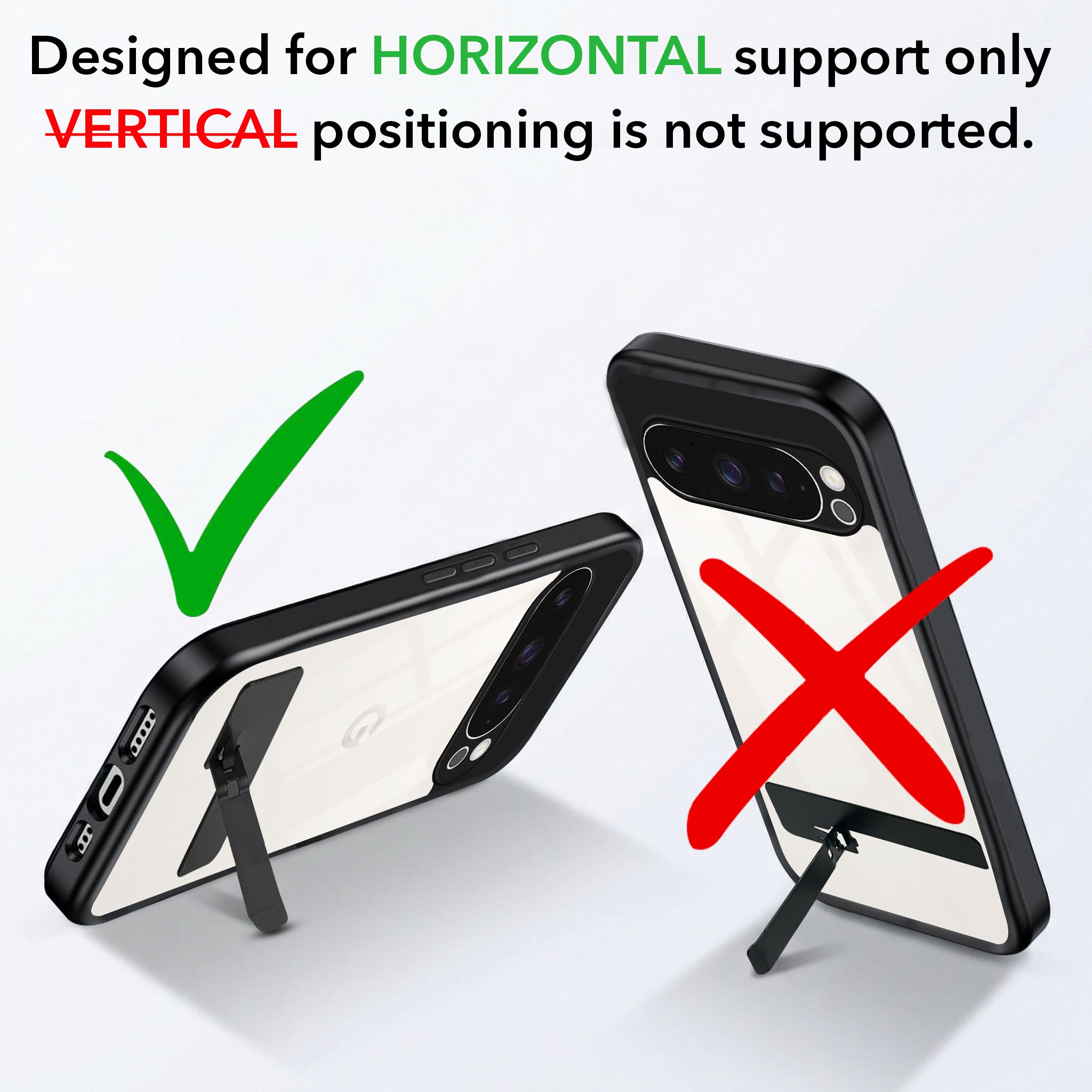 For Google Pixel 9 Pro Back Cover Case (Built-in Stand | Lifetime Anti Yellow | Kickstand Shockproof | Camera Protection | MagSafe Compatible)