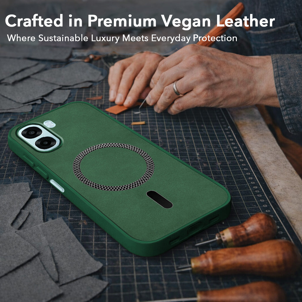 For Oppo A6X | Oppo A6S Back Cover Case Leather Finish (MagSafe Compatible Wireless Charging | Soft Touch | Camera Bump Protection)