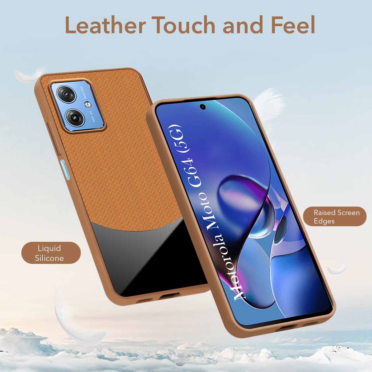 For Motorola Moto G64 5G Back Cover Case (Elegant PU Leather Finish | Premium Minimalist Professional | Camera Protection Bump)