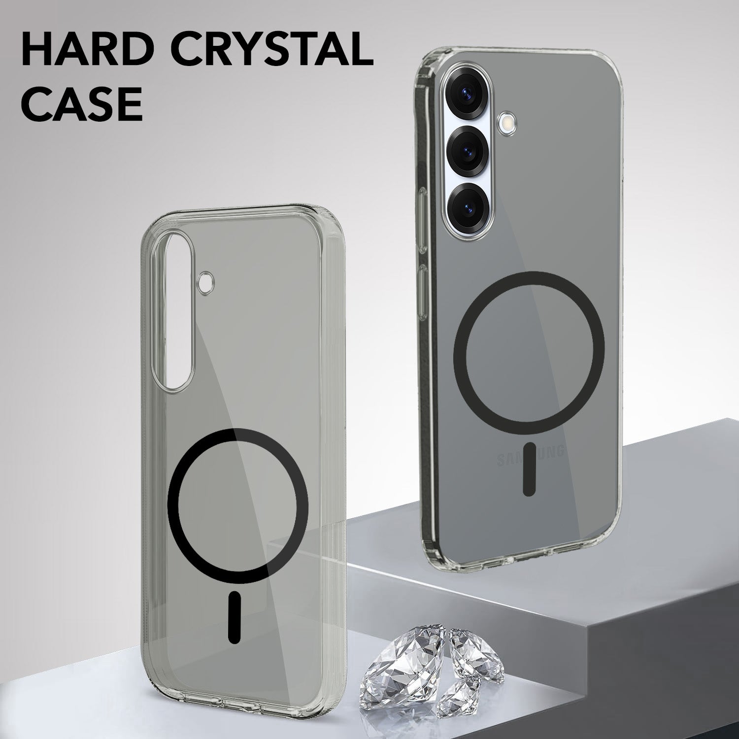 For Samsung Galaxy S25 Back Cover Case Lifetime Anti-Yellow MagSafe Compatible Clear (Sleek Hard Crystal | Shockproof and Camera Protection)