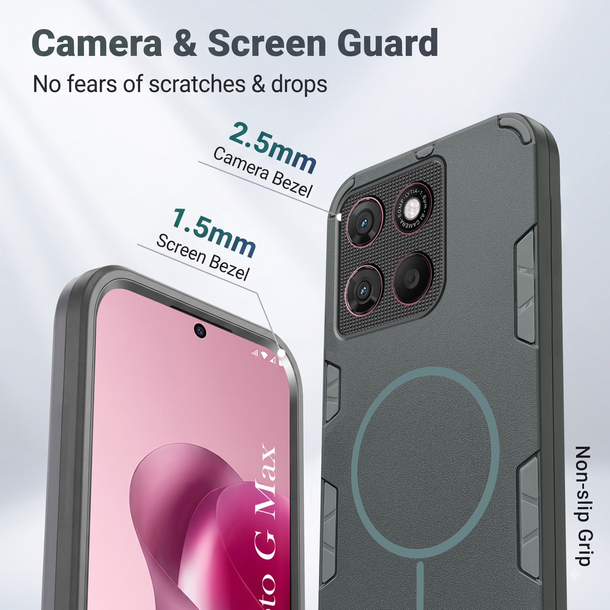 For Motorola Moto G Max Back Cover Case (Slim Hybrid Armor | Shockproof Camera Protection | Rugged Dual Layer)