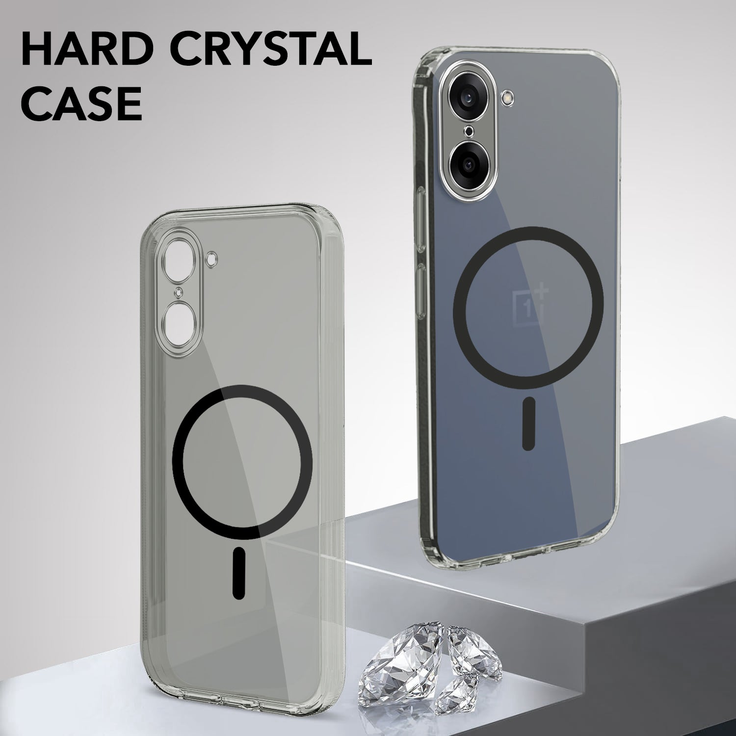 For Oneplus Nord CE 5 Back Cover Case Lifetime Anti-Yellow MagSafe Compatible Clear (Sleek Hard Crystal | Shockproof and Camera Protection)