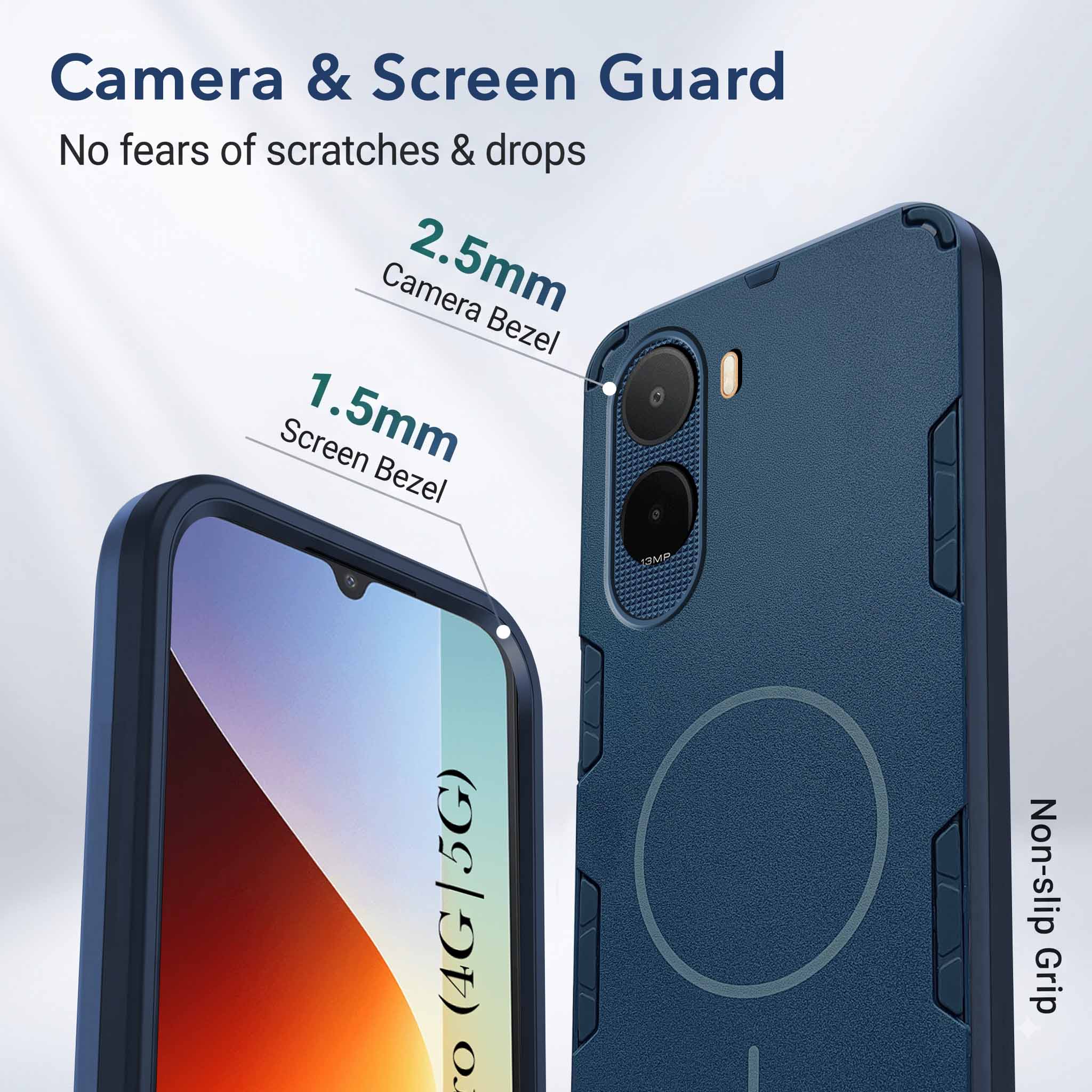 For Redmi A7 Pro 4G|5G Back Cover Case (Slim Hybrid Armor | Shockproof Camera Protection | Rugged Dual Layer)