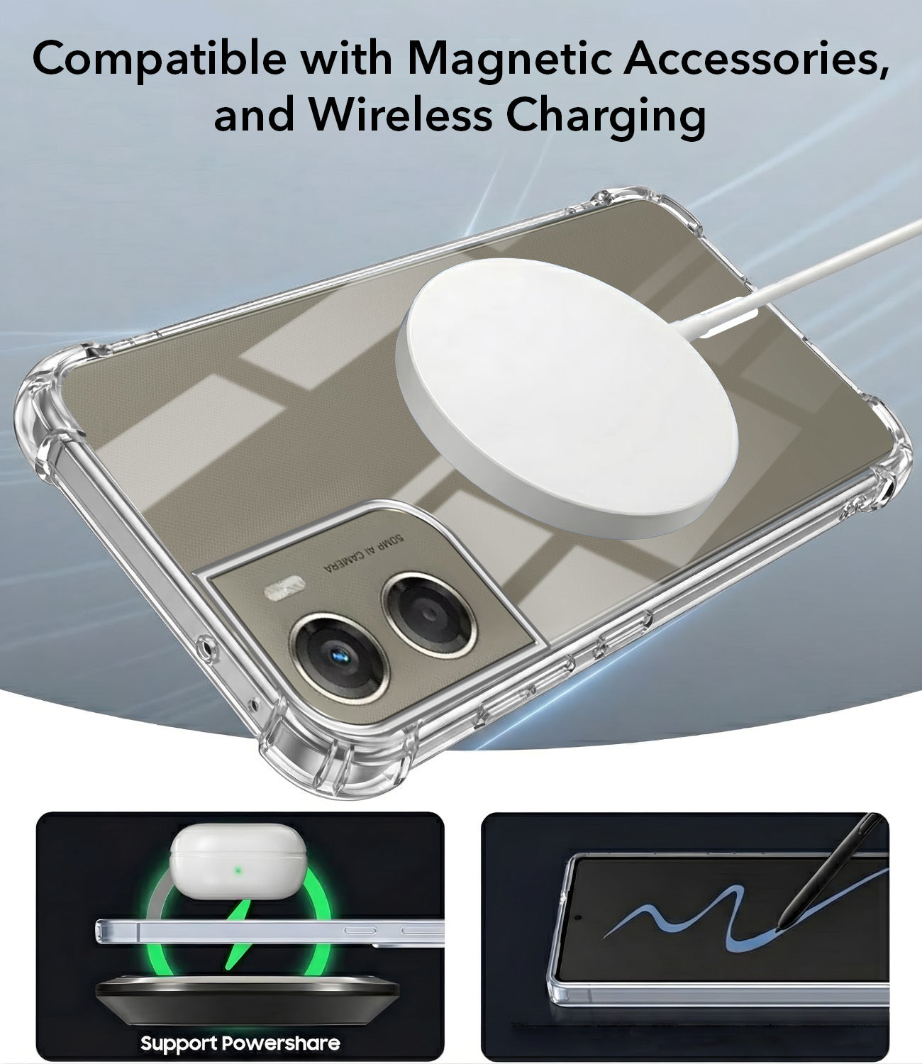For Motorola Moto G06 Power Back Cover Shockproof Crystal-Clear (Magsafe Wireless Support | Drop & Camera Protection | Hard Polycarbonate)