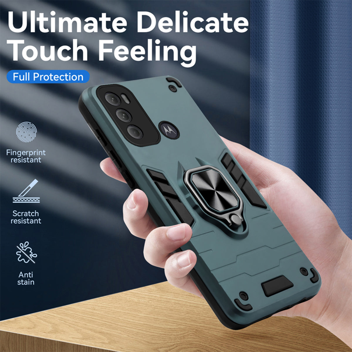 For Moto G40 Fusion | G60 Back Cover Case (Shockproof Polycarbonate Dual Layer Hybrid Armor | Robust Black)