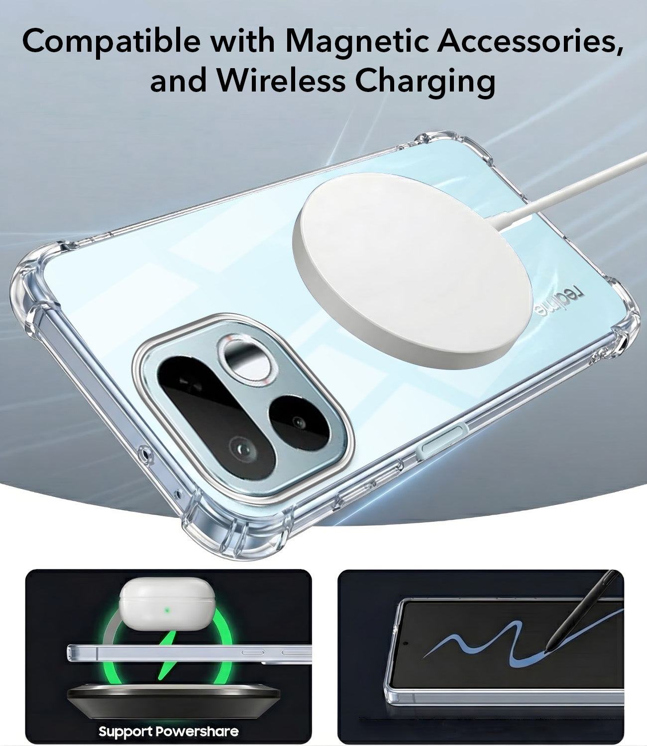 For Realme 16T 5G Back Cover Shockproof Crystal-Clear (Magsafe Wireless Support | Drop & Camera Protection | Hard Polycarbonate)