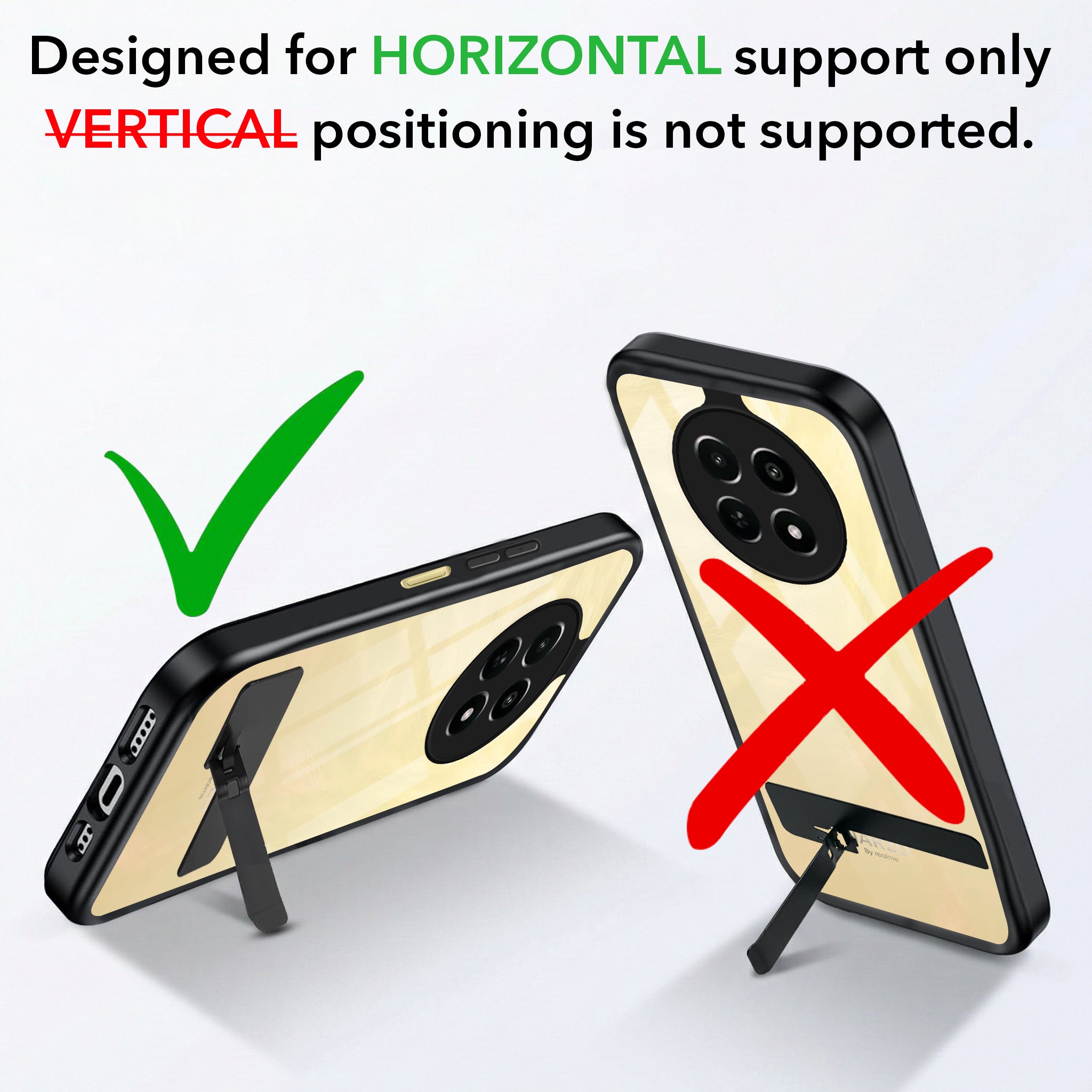 For Realme Narzo N65 5G Back Cover Case (Built-in Stand | Lifetime Anti Yellow | Kickstand Shockproof | Camera Protection | MagSafe Compatible)