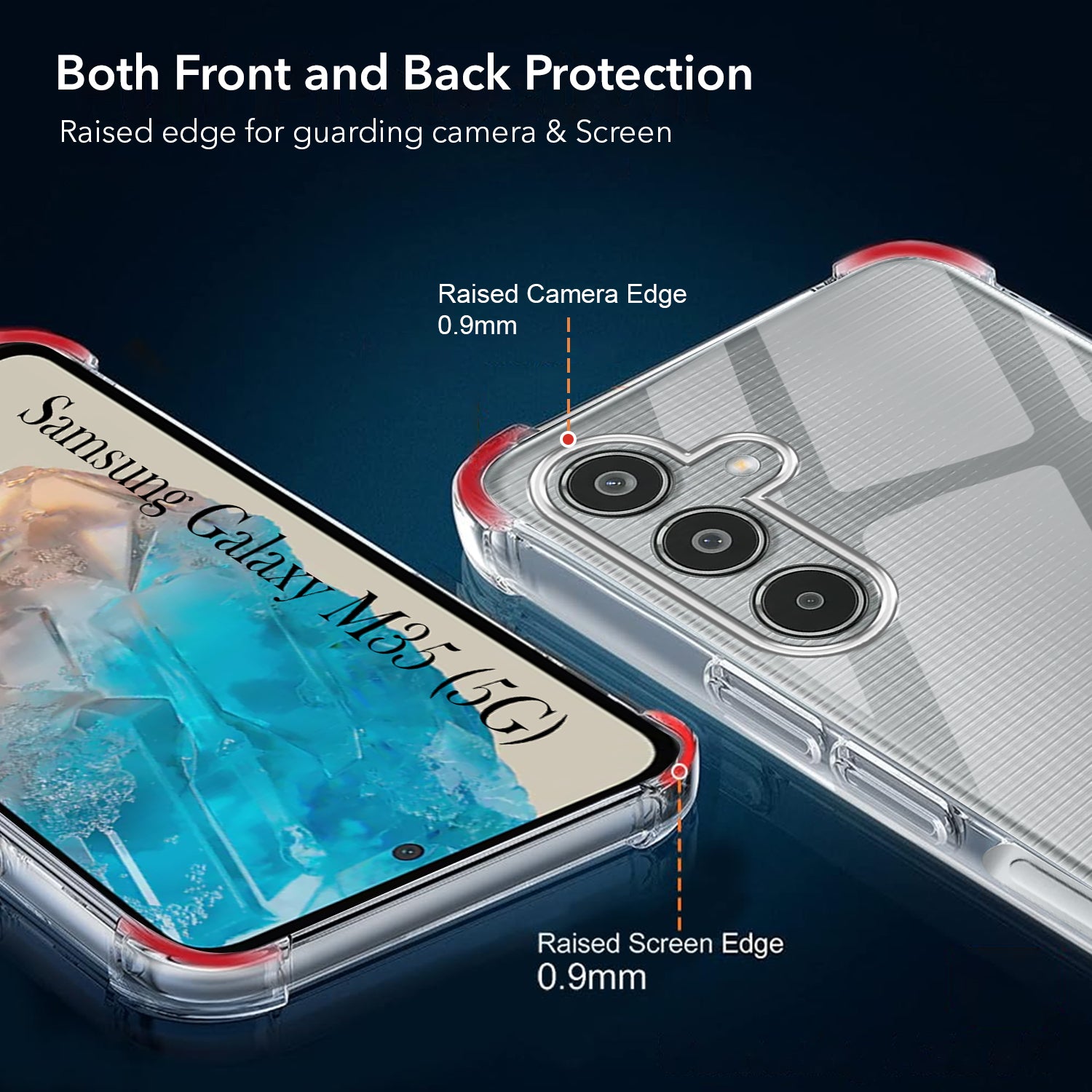 For Samsung Galaxy M35 5G Shockproof Crystal-Clear Back Cover ( Drop & Camera Protection | Hard Polycarbonate)