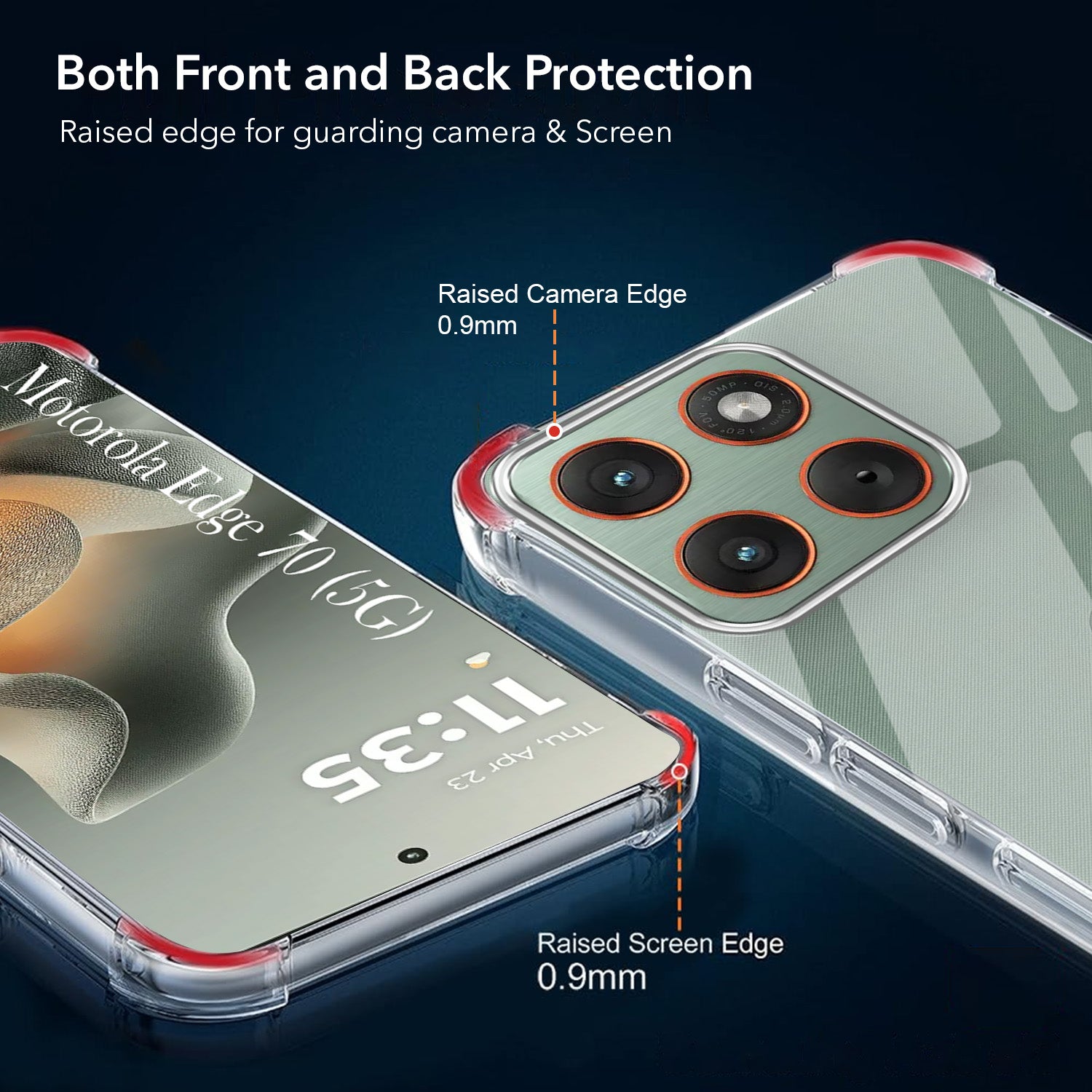 For Motorola Moto Edge 70 Back Cover Shockproof Crystal-Clear (Drop & Camera Protection | Hard Polycarbonate)