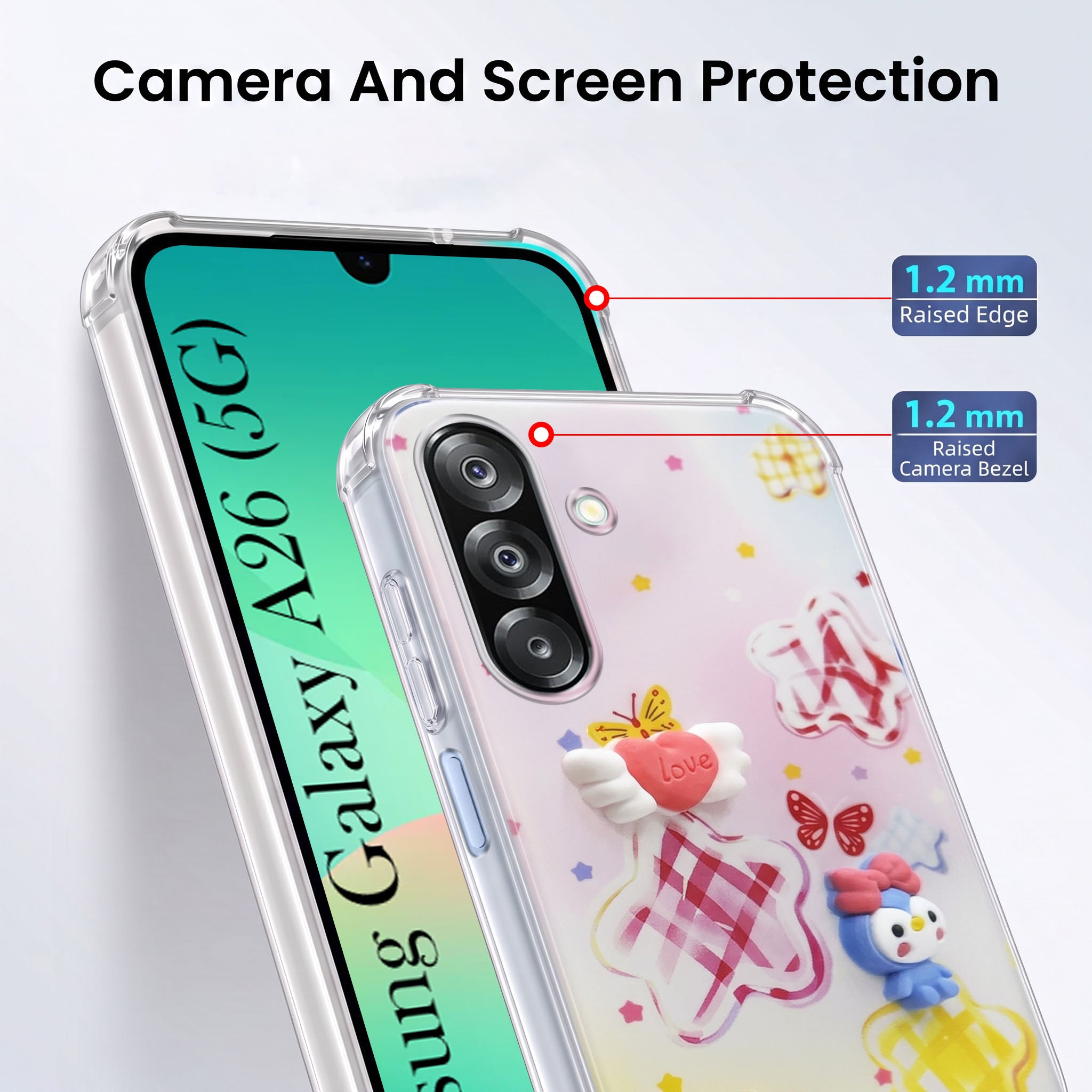 For Samsung Galaxy A26 5G Back Cover Case (3D Cute Cartoons | Hard Back Side Soft | Matte Premium Finish | HD Printing)