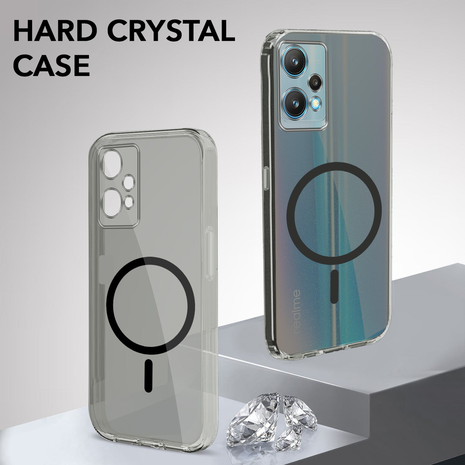 For Realme 9 Pro Back Cover Case Lifetime Anti-Yellow MagSafe Compatible Clear (Sleek Hard Crystal | Shockproof and Camera Protection)