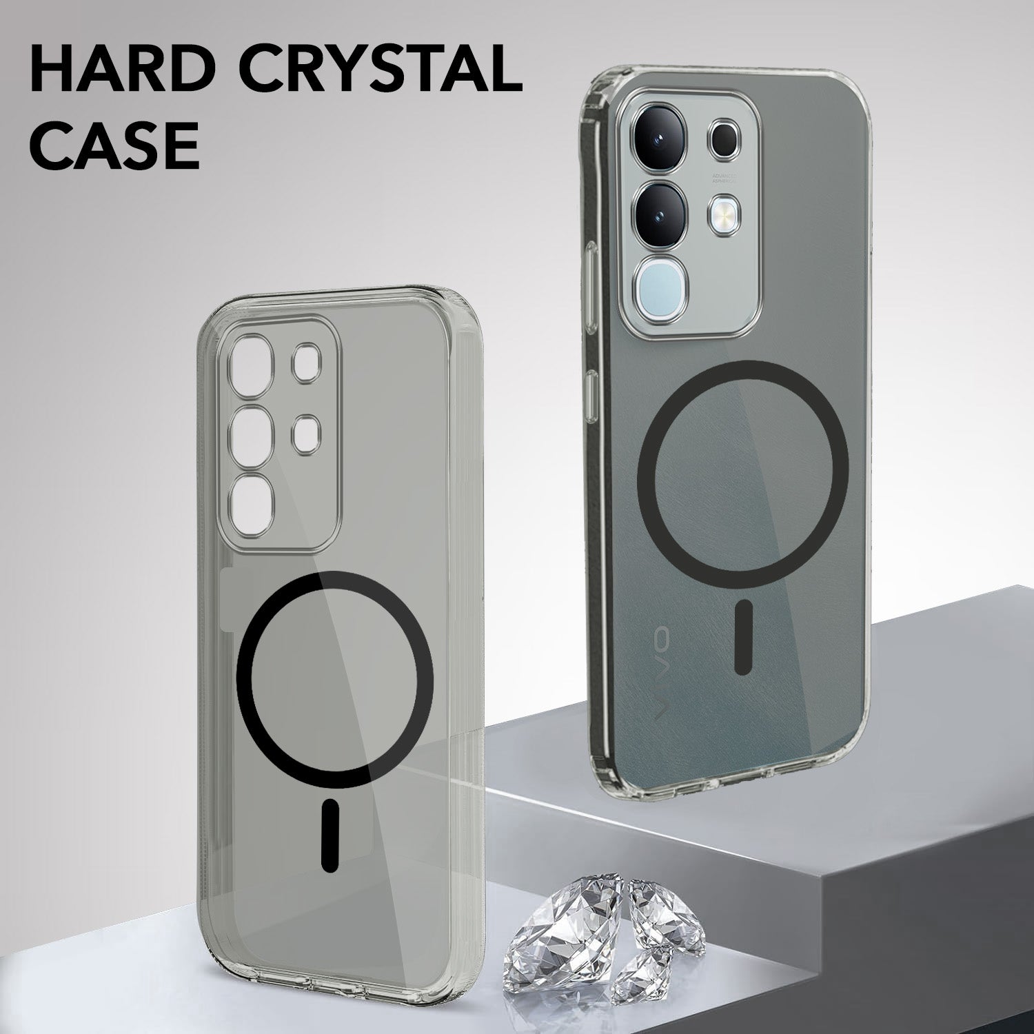 For Vivo T4x | Vivo Y31 Pro Back Cover Case Lifetime Anti-Yellow MagSafe Compatible Clear (Sleek Hard Crystal | Shockproof and Camera Protection)