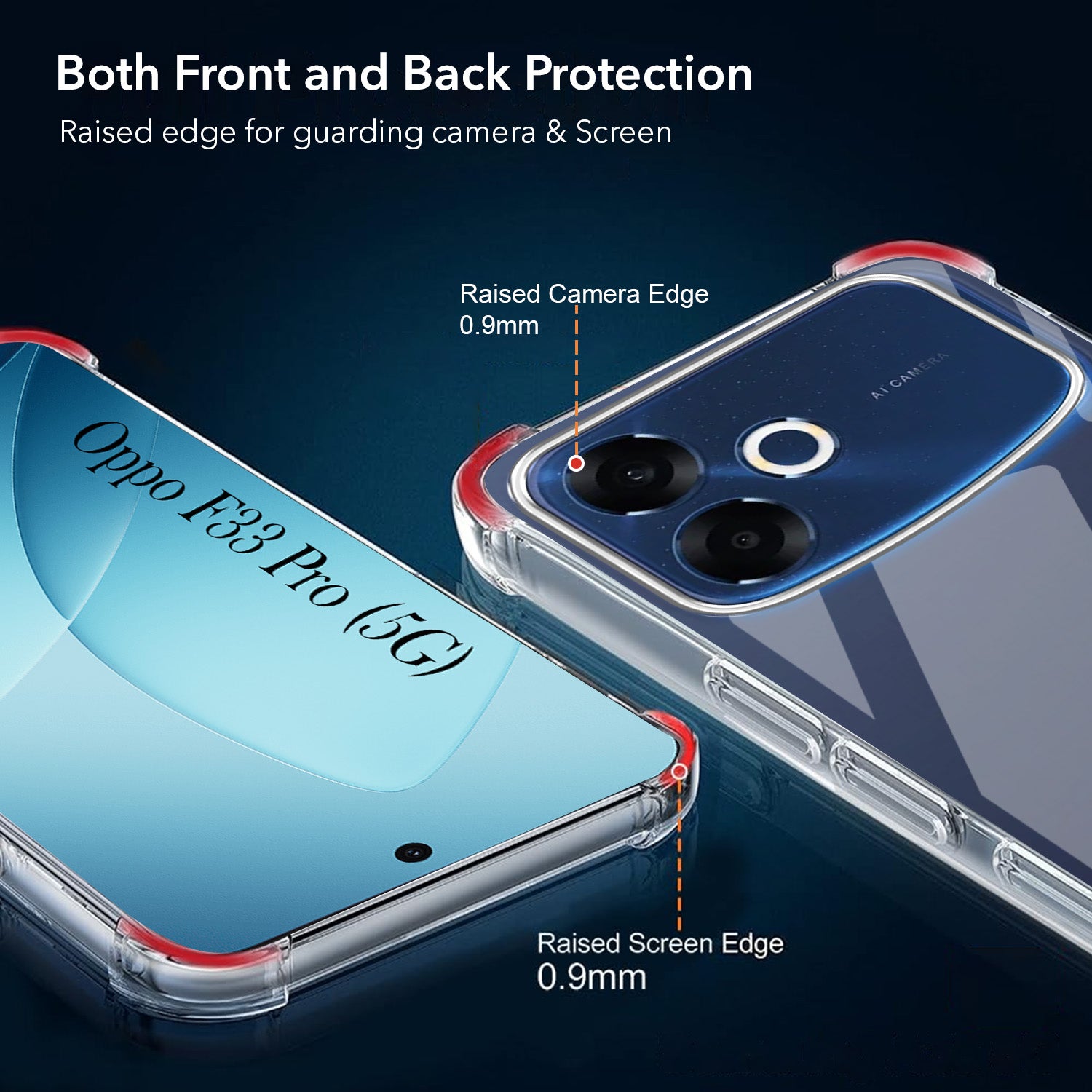 For Oppo F33 Pro 5G Back Cover Shockproof Crystal-Clear (Drop & Camera Protection | Hard Polycarbonate)